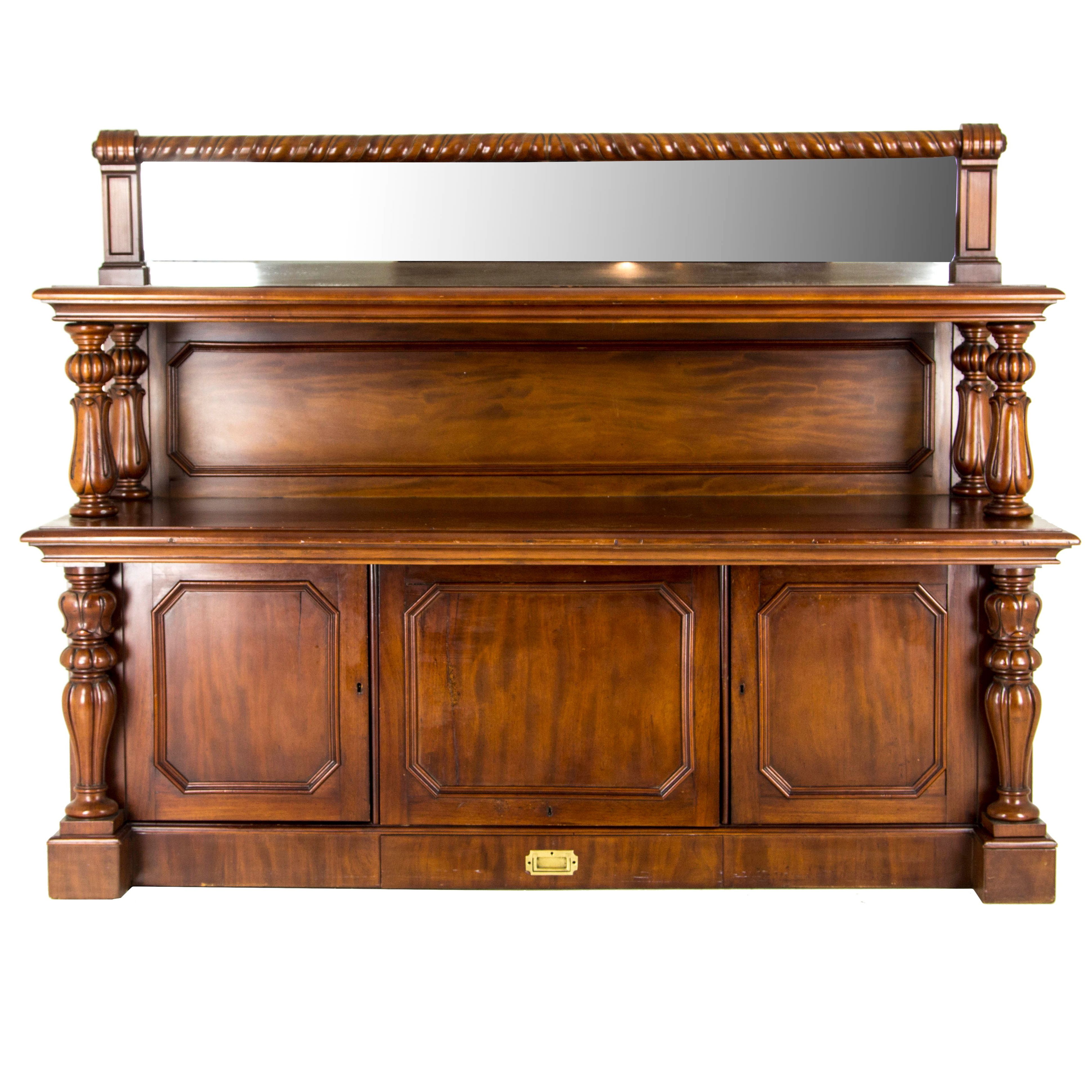 Antique Walnut Sideboard, Buffet, Server, Bar, Scottish Victorian With Favorite Open Shelf Brass 4 Drawer Sideboards (View 5 of 20)
