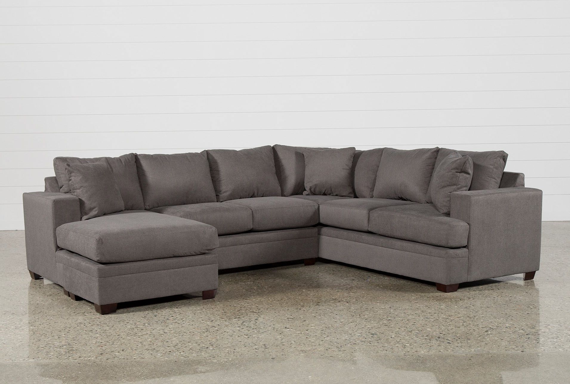 Aquarius Dark Grey 2 Piece Sectionals With Raf Chaise Inside Popular Living Spaces Sectional Couches – Tidex (View 8 of 20)