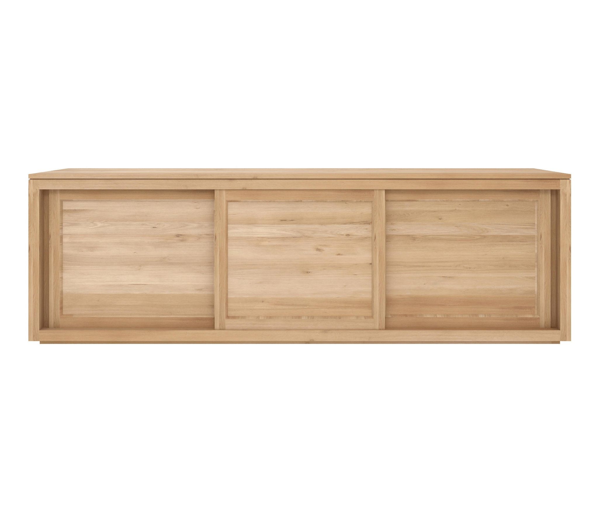 Best And Newest Ethnicraft Oak Pure Sideboard 200 Cm – 3 Sliding Doors Inside 4 Door Wood Squares Sideboards (View 1 of 20)