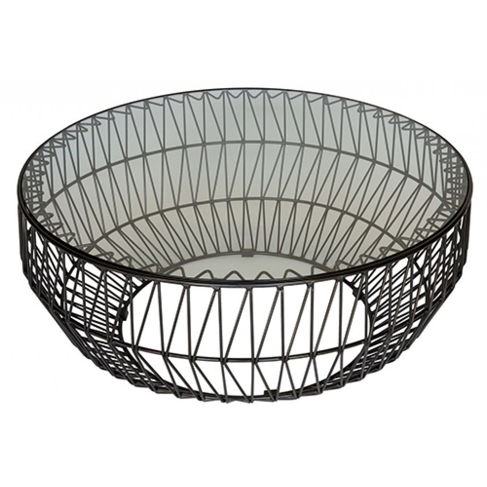 Black Wire Coffee Tables With Regard To Most Up To Date Bend Wire Coffee Table Replica – Black Frame – Clear (View 16 of 20)