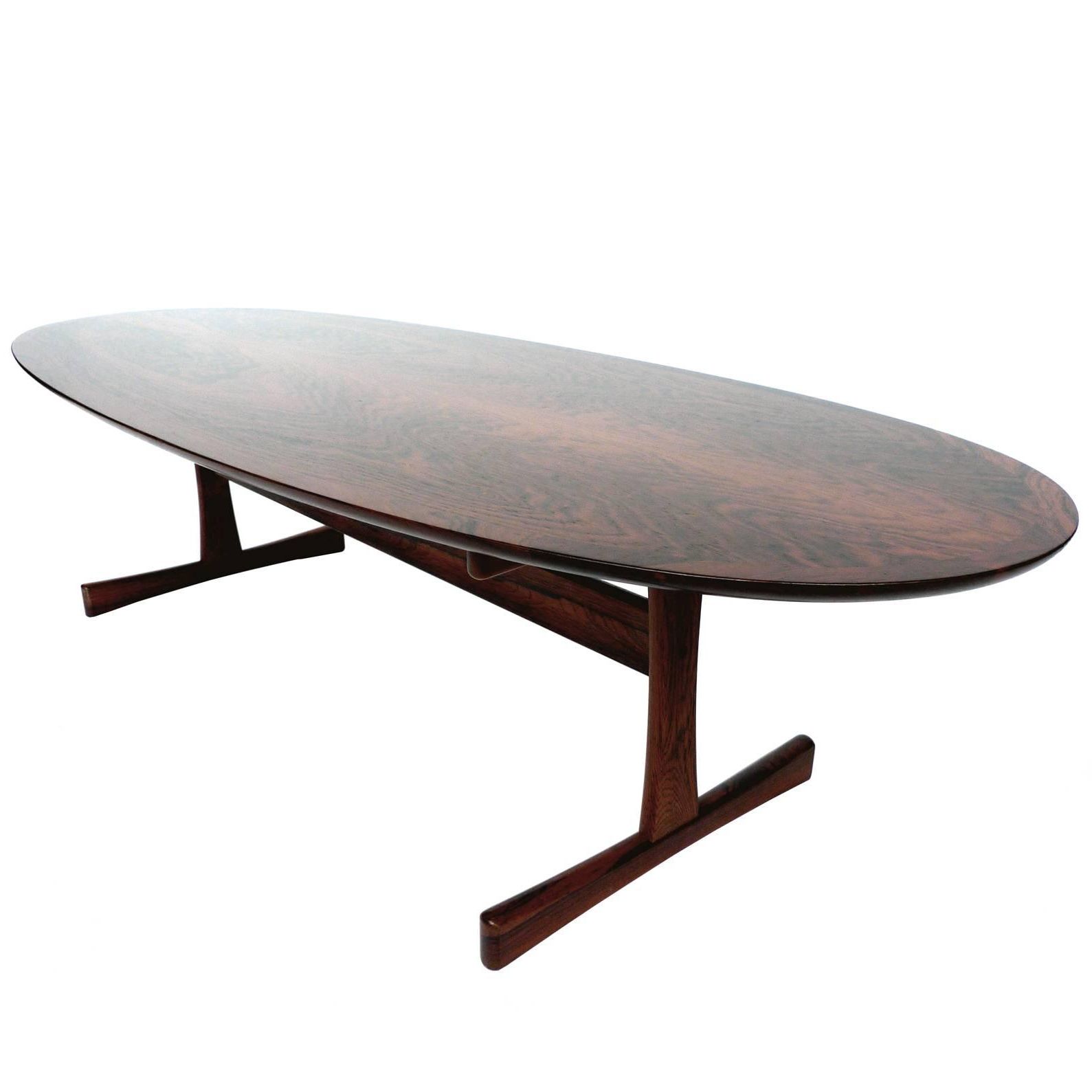 Current Mid Century Oval Rosewood Coffee Table In The Style Of Brode Inside Kelvin Lift Top Cocktail Tables (View 19 of 20)