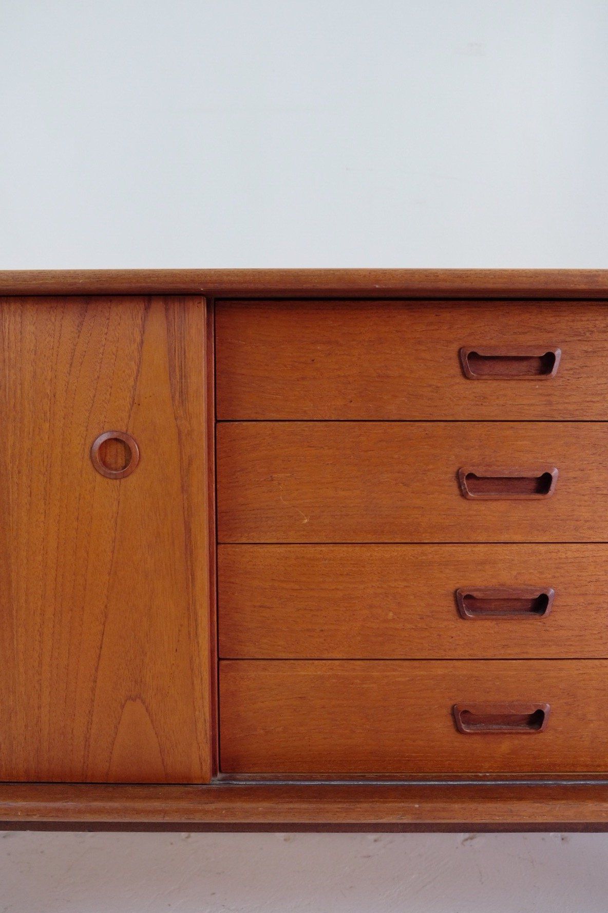 Danish Modern Teak Sideboard Credenza Buffet Cabinet In The Style Of Regarding Latest Solar Refinement Sideboards (View 13 of 20)