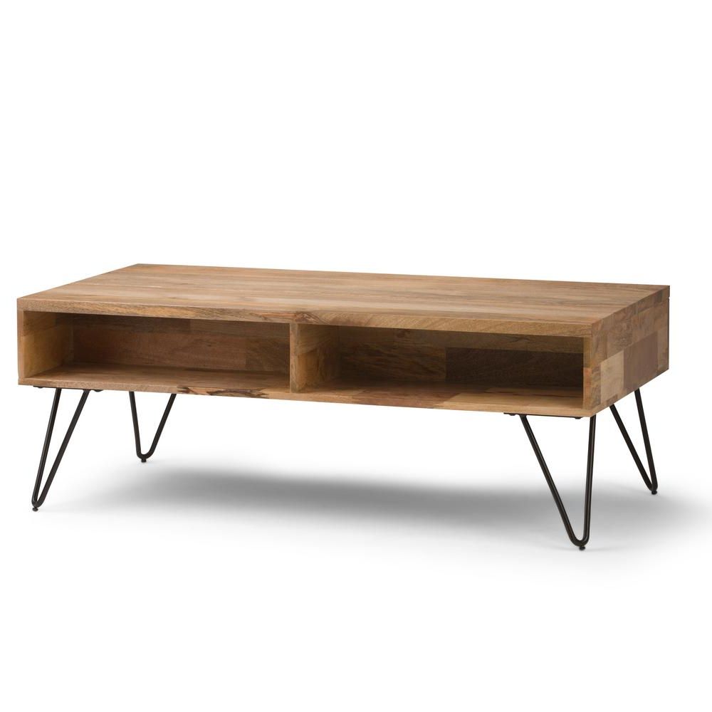 Famous Simpli Home Hunter Natural Storage Coffee Table Axchun 01 – The Home With Regard To Chiseled Edge Coffee Tables (View 9 of 20)