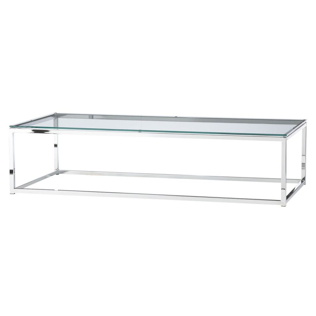 Famous Smart Glass Top Coffee Tables Pertaining To Chrome Coffee Table – Standard Party Rentals – Bay Area (View 16 of 20)