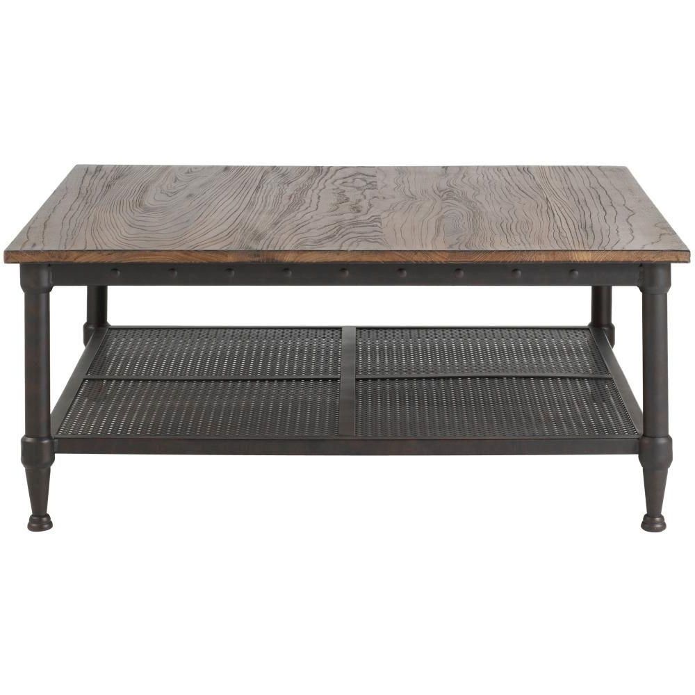 Iron Wood Coffee Tables With Wheels Throughout Most Recently Released Home Decorators Collection Gentry Distressed Oak Coffee Table (View 17 of 20)