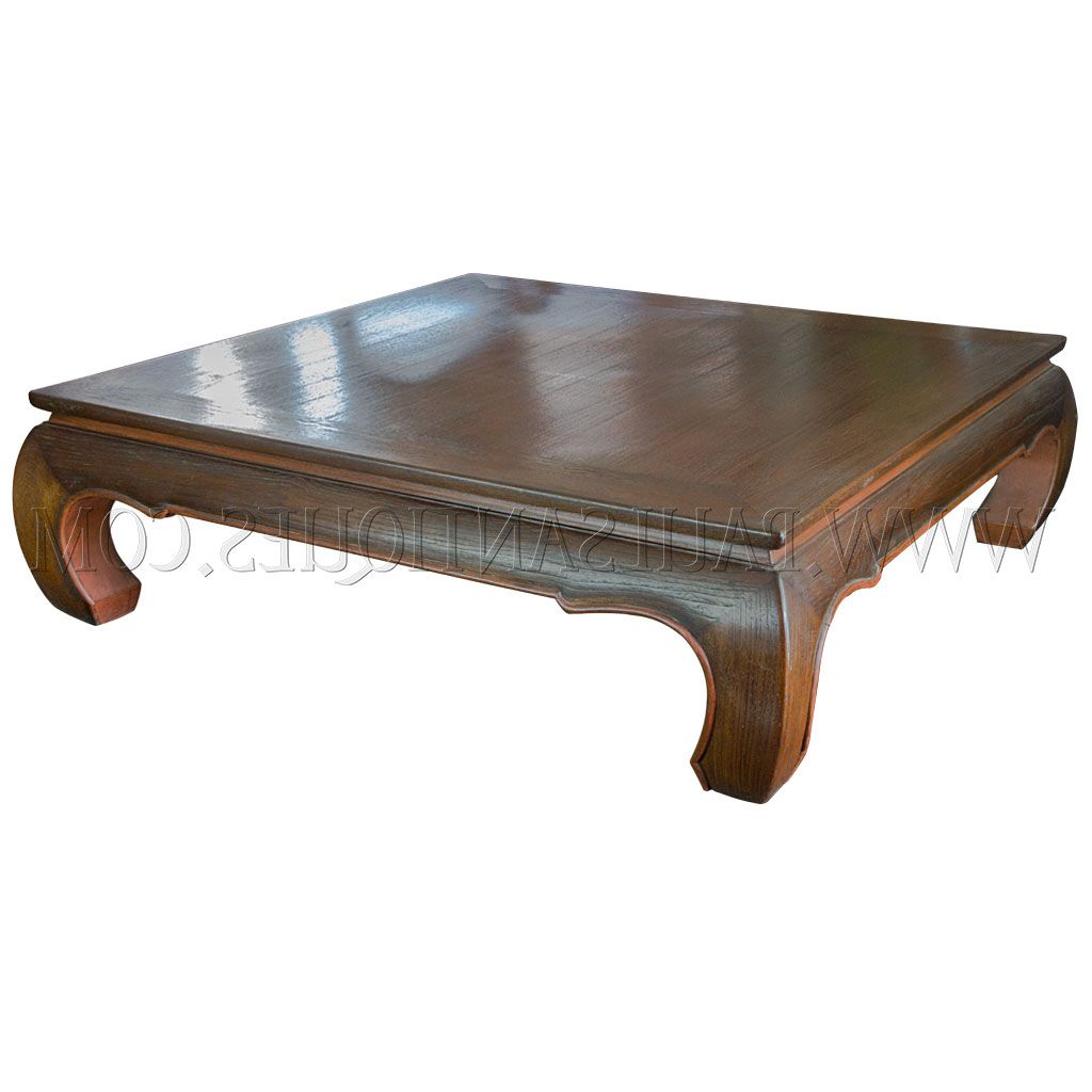 Large Thai Teak Coffee Table With “opium” Table Legs (“kha Khu”) For Latest Large Teak Coffee Tables (View 7 of 20)