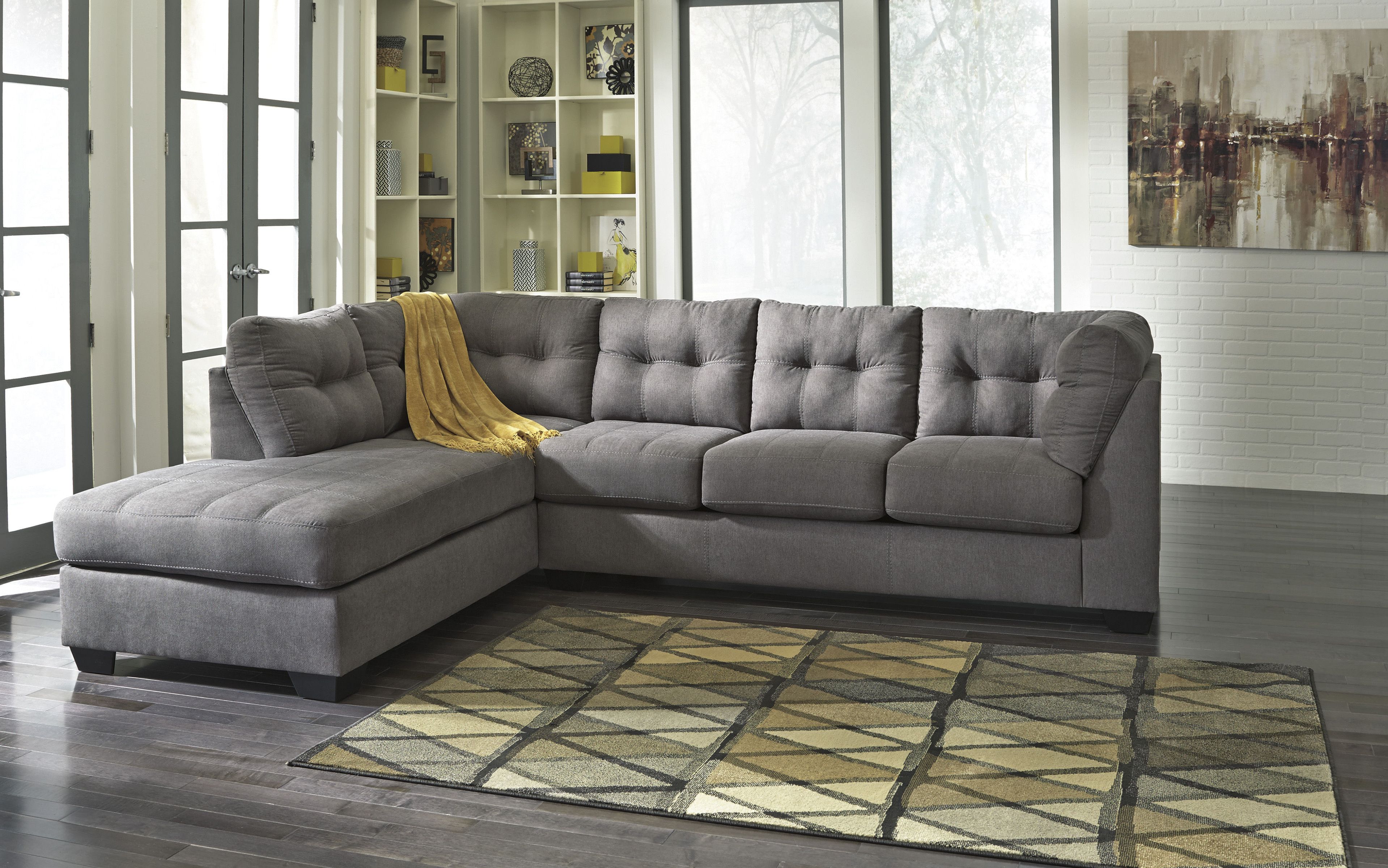 Lucy Dark Grey 2 Piece Sectionals With Raf Chaise For Widely Used Ashley Furniture Maier Charcoal Raf Chaise Sectional (View 9 of 20)