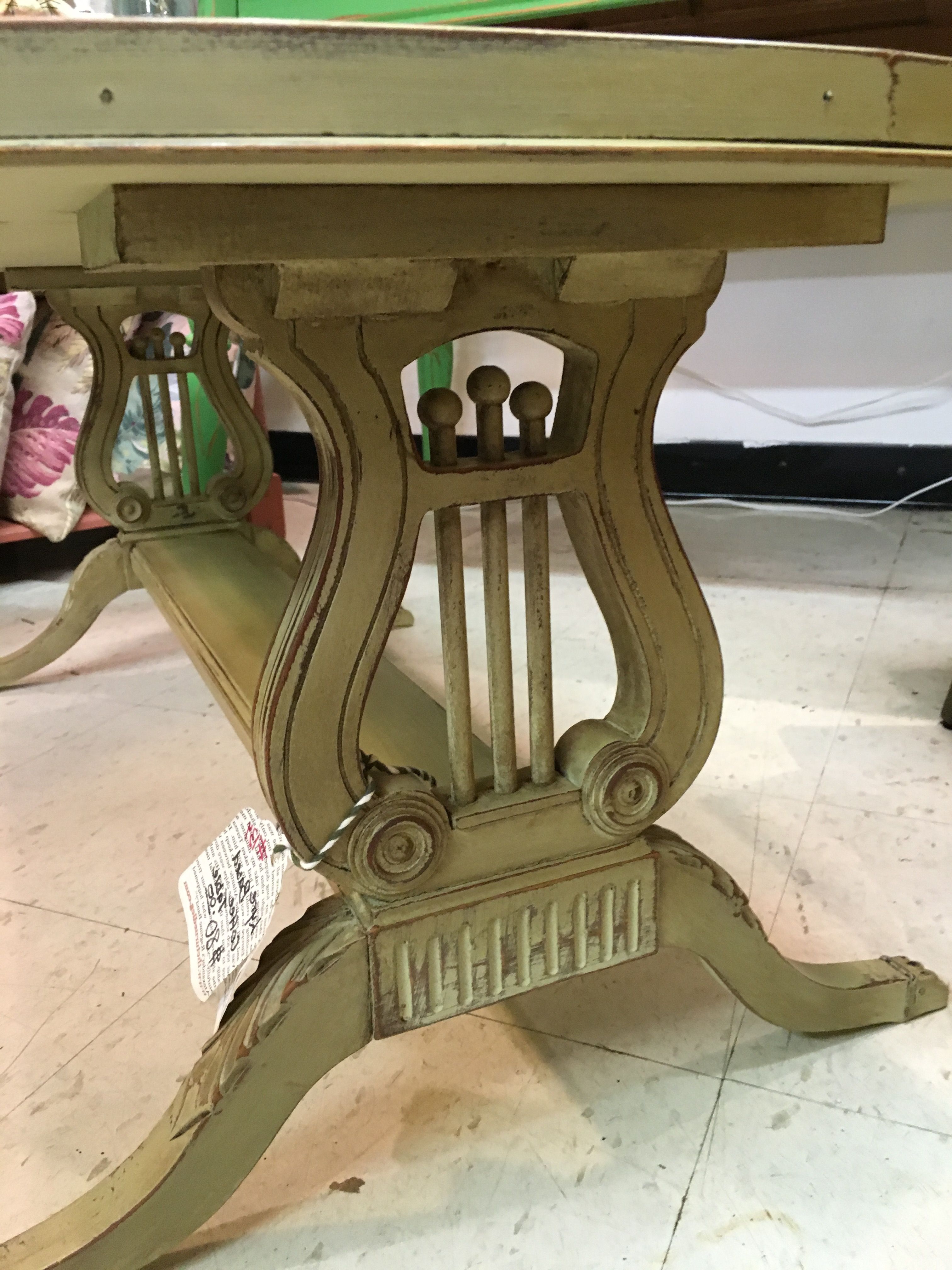 Lyre Based Coffee Table $80 Sold – The Turned Leg With Regard To Preferred Lyre Coffee Tables (View 5 of 20)