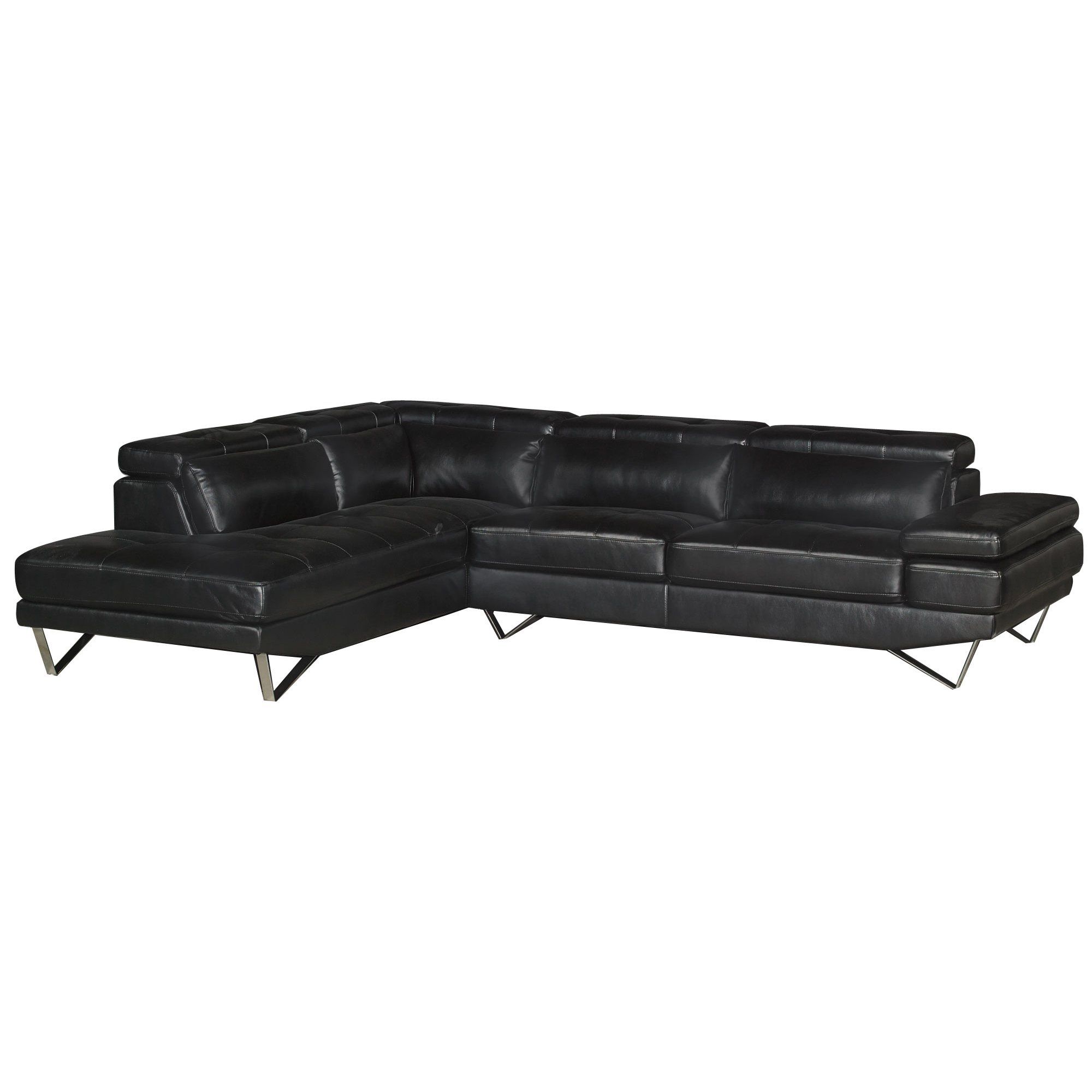 Modern Black 2 Piece Sectional Sofa With Laf Sofa – Liberty (View 11 of 20)