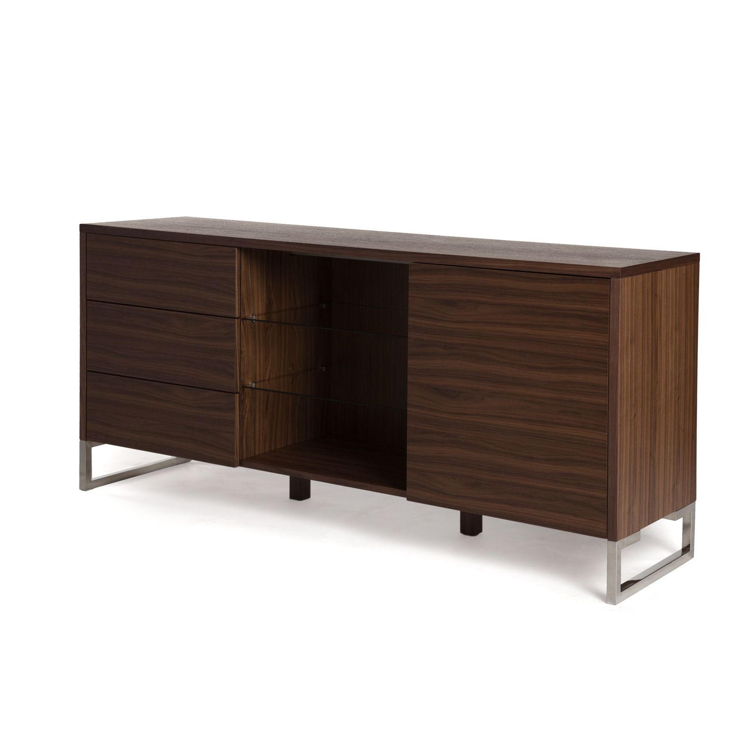 Most Current Walnut Finish Contempo Sideboards Throughout Walnut Large Buffet (View 5 of 20)