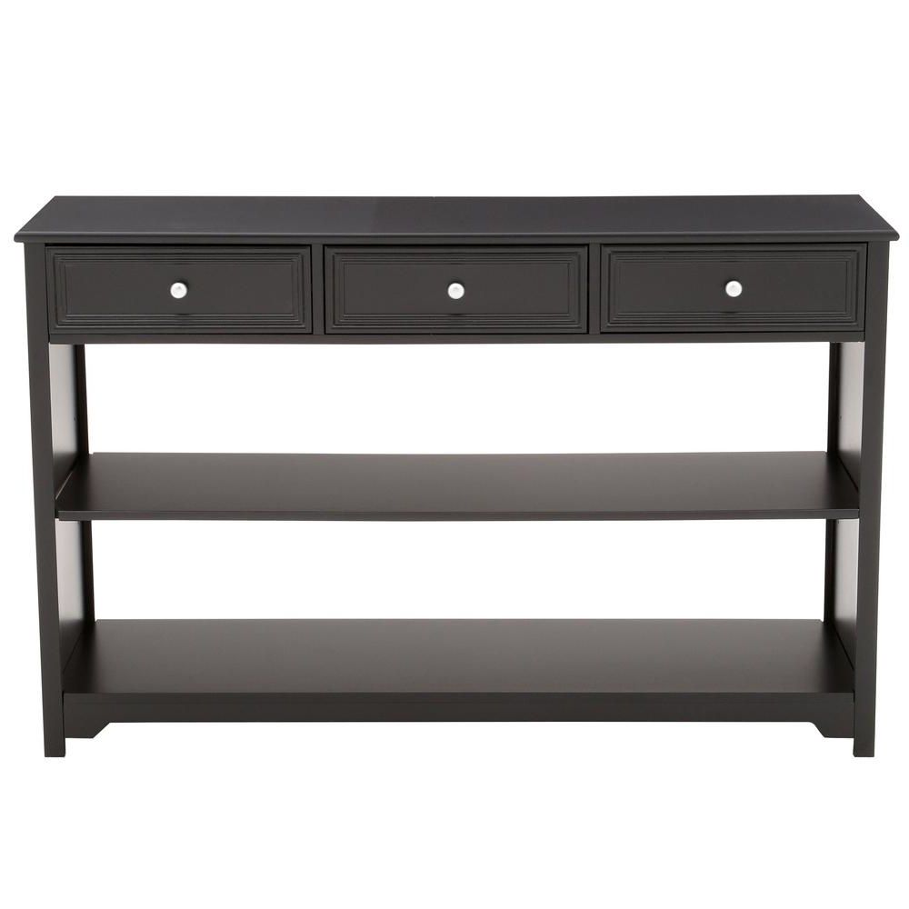 Most Popular Home Decorators Collection Oxford Black Storage Console Table With Rustic Black & Zebra Pine Sideboards (View 1 of 20)