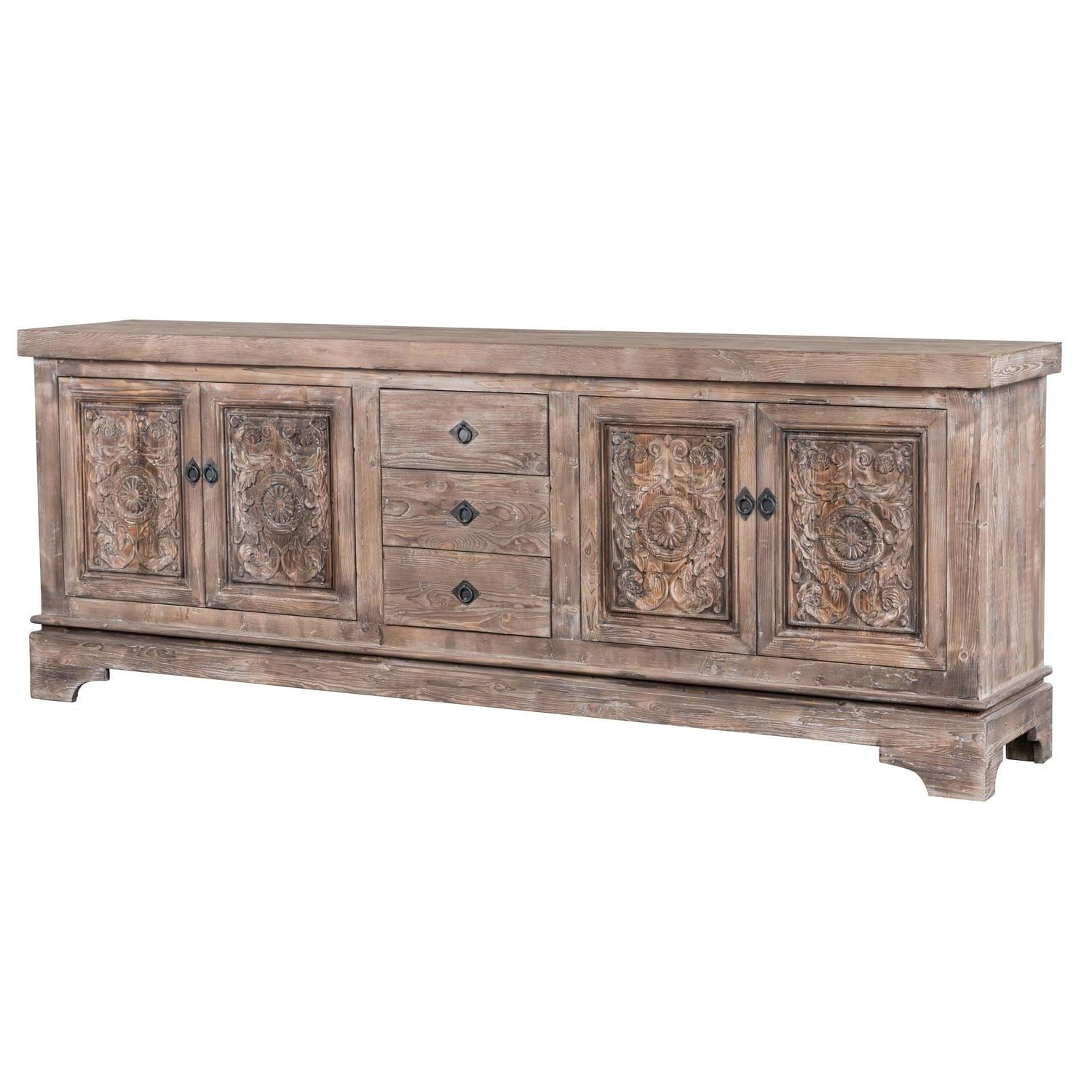 Most Popular Shop Allen Rustic Taupe Reclaimed Pine 106 Inch Sideboardkosas Throughout Iron Pine Sideboards (View 14 of 20)