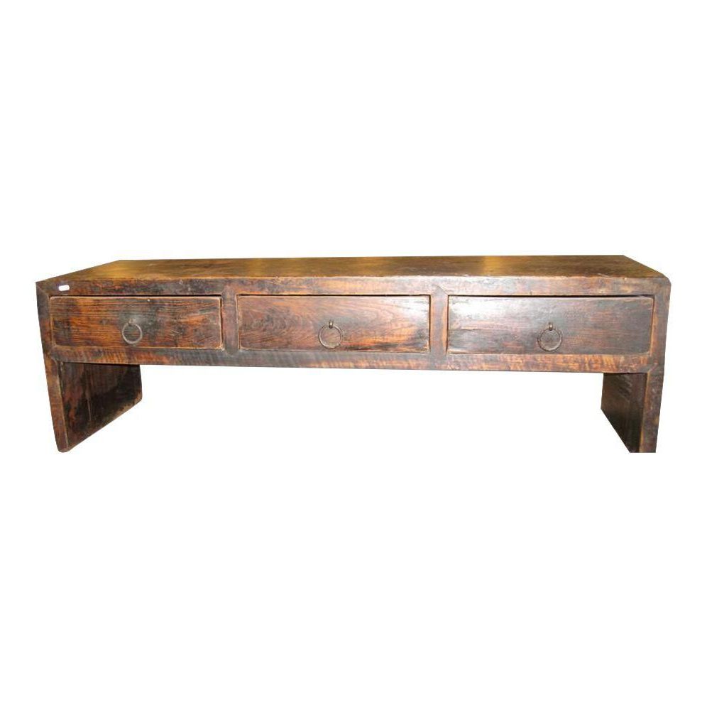 Most Recently Released Natural 2 Drawer Shutter Coffee Tables With Regard To Asian 3 Drawer Coffee Table (View 2 of 20)