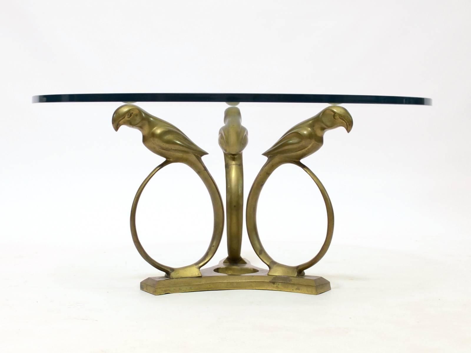 Popular Stylized Deco Moderne Brass Parrot Coffee Table For Sale At 1stdibs With Cacti Brass Coffee Tables (View 1 of 20)