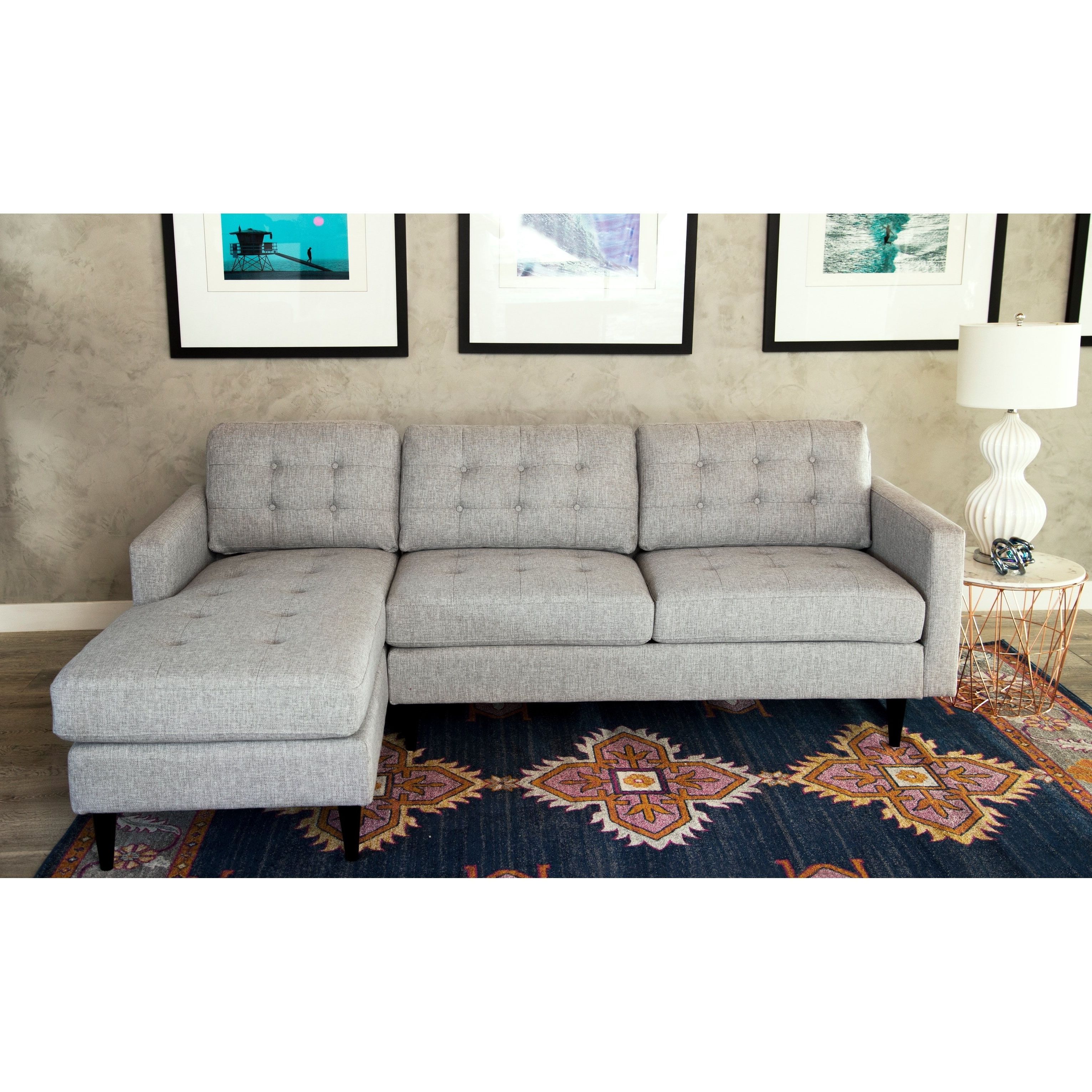 Preferred Aidan 4 Piece Sectionals Inside Shop Abbyson Aiden Grey Mid Century Tufted Sectional – On Sale (View 20 of 20)