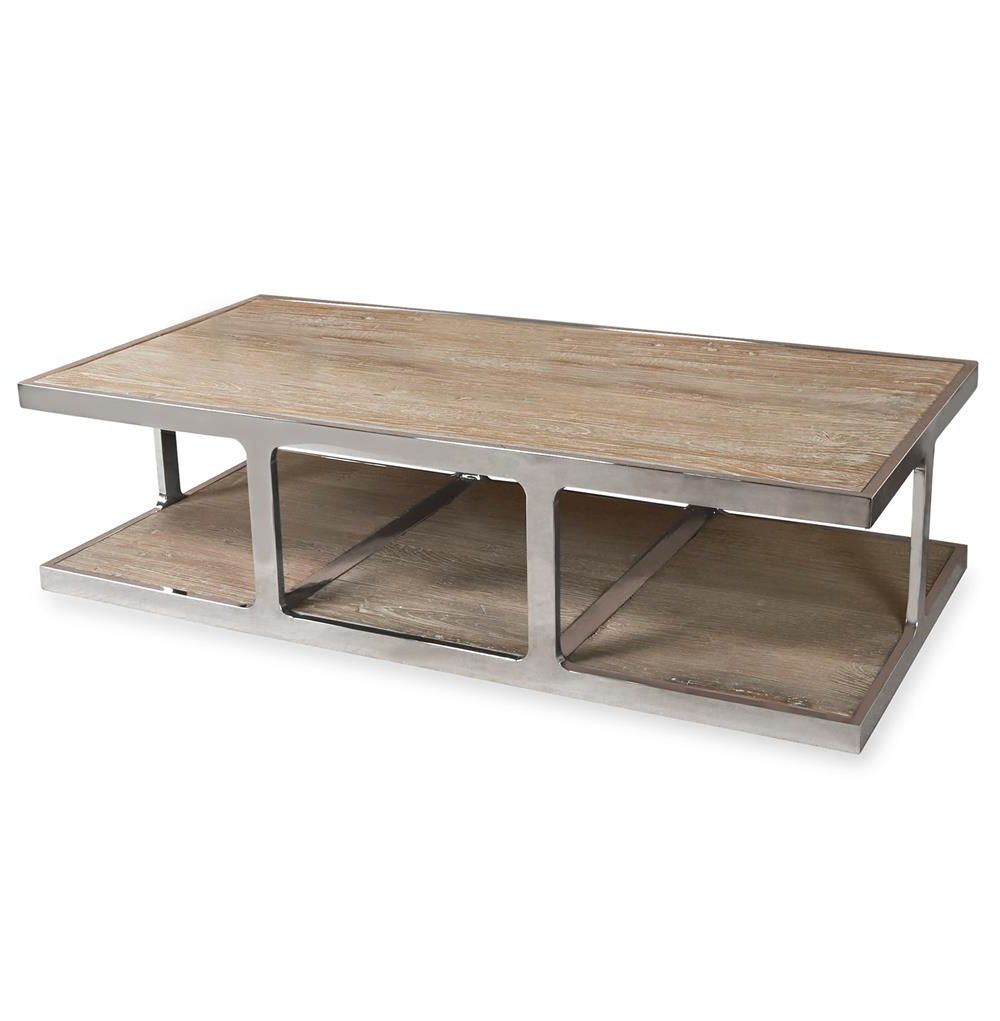 Reclaimed Elm Cast Iron Coffee Tables Within Best And Newest Interlude Soto Industrial Reclaimed Elm Stainless Steel Rectangular (View 18 of 20)