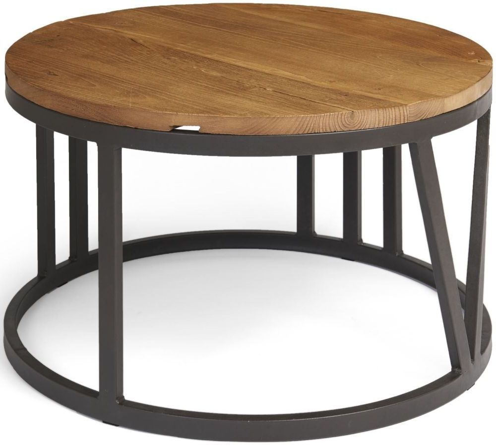 Reclaimed Elm Iron Coffee Tables With Regard To Most Current Ives Rustic Reclaimed Elm Iron Frame Large Coffee Table (Photo 1 of 20)