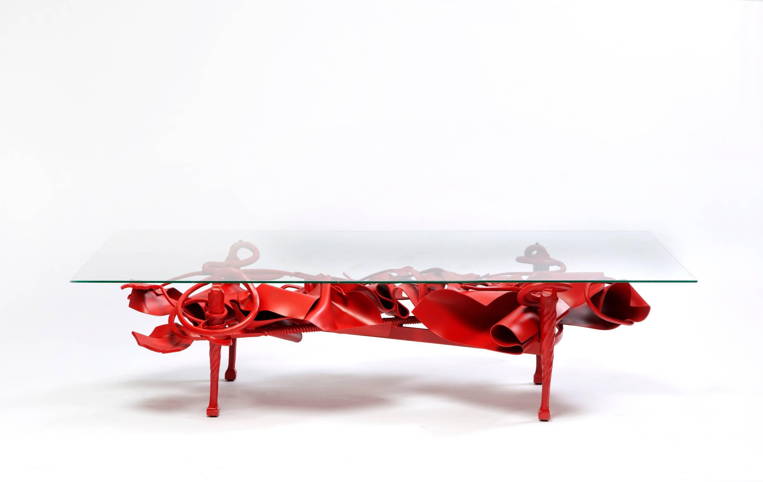 Rectangular Barbox Coffee Tables With Regard To 2019 Contemporary New Muse Table In Forged, Sculpted And Painted Steel (View 14 of 20)