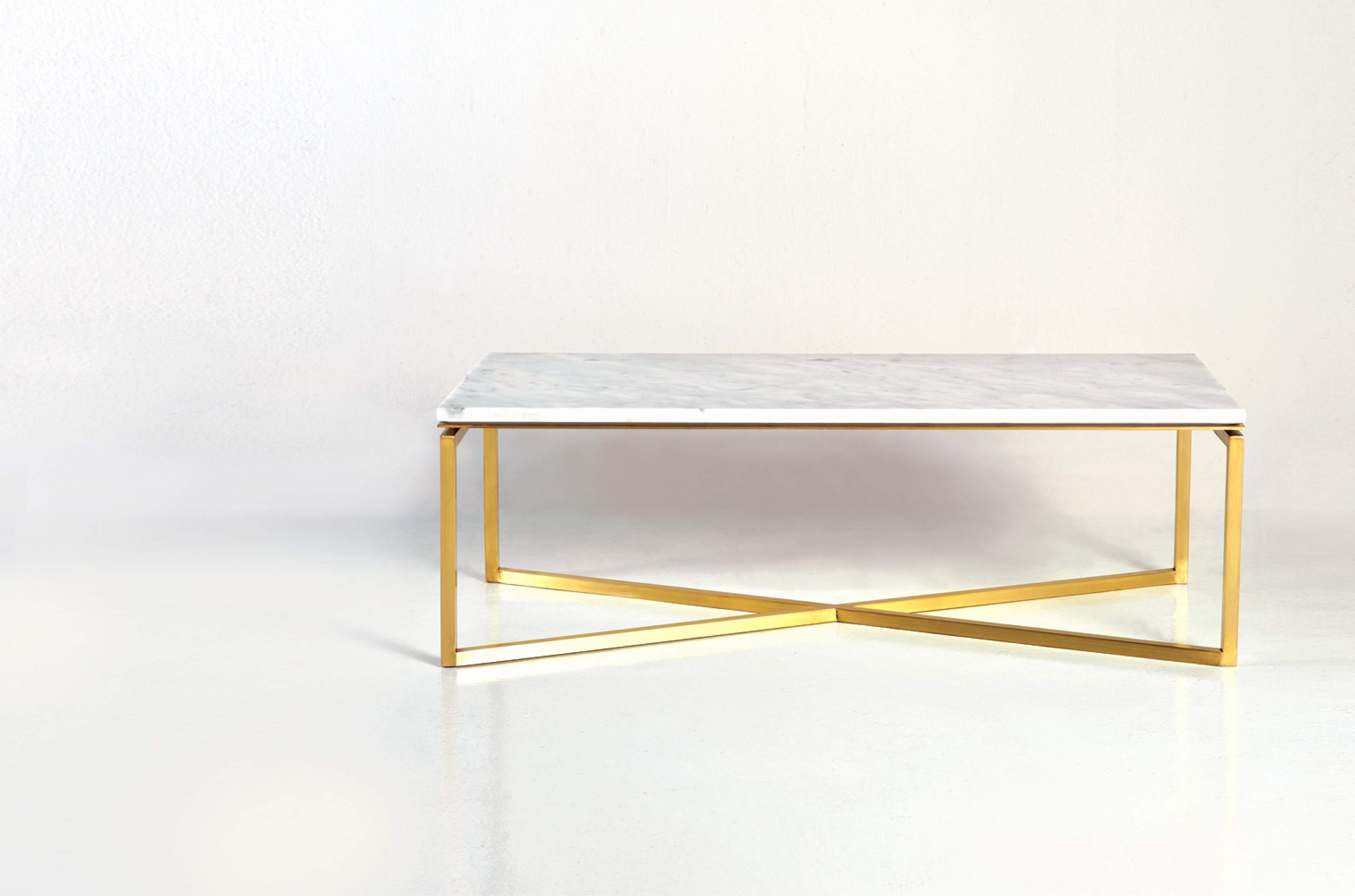 Rectangular Brass Finish And Glass Coffee Tables In 2019 12 Glass Coffee Table With Brass Legs Images (View 4 of 20)