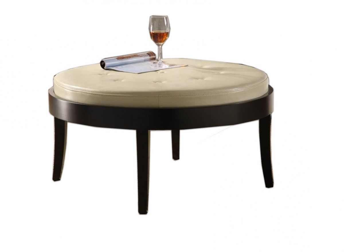 Round Button Tufted Coffee Tables For Well Liked 12 Best Samples Of Circle Ottoman Coffee Tables – Mugitaly (View 14 of 20)