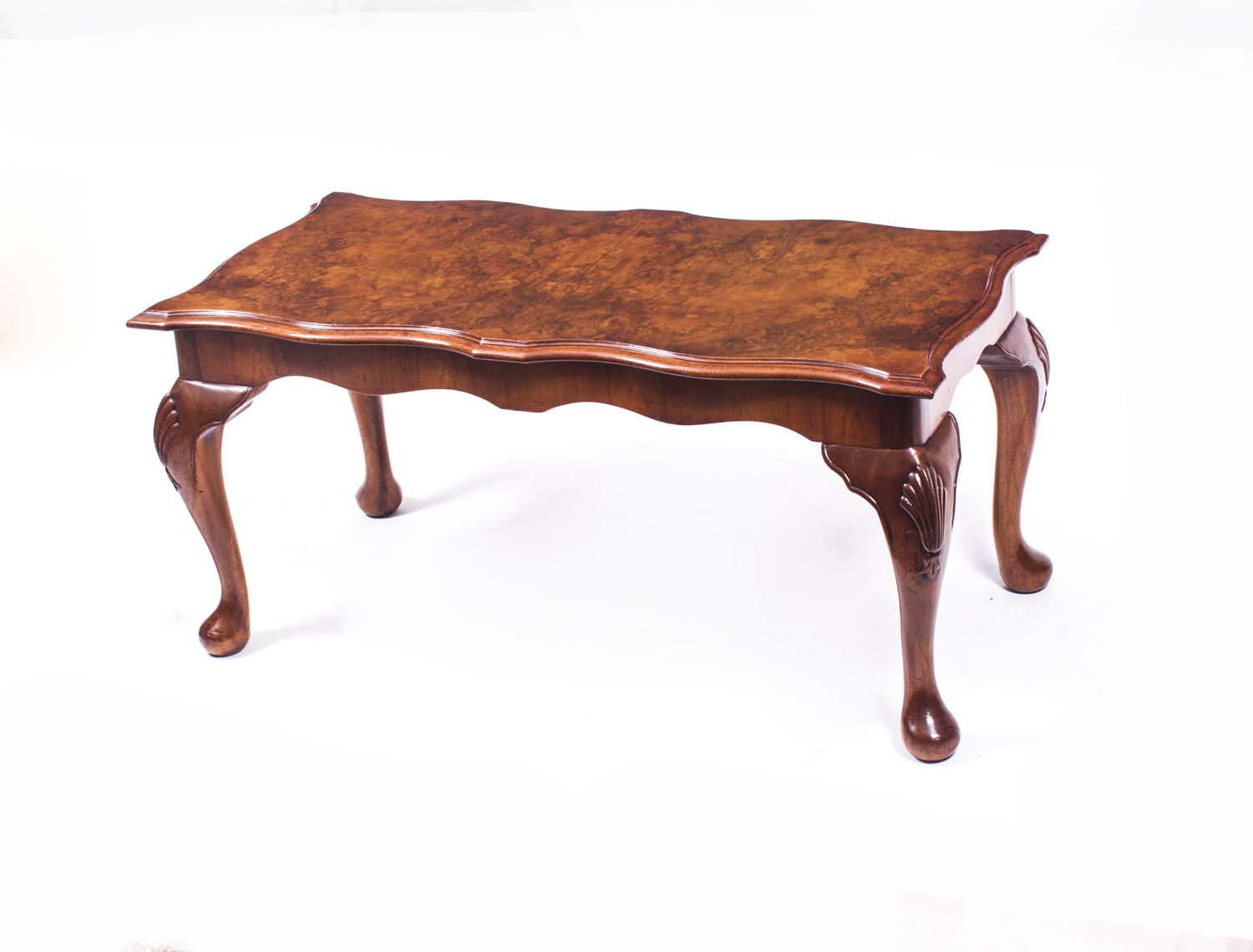 Vintage Burr Walnut Queen Anne Style Coffee Table C (View 8 of 20)