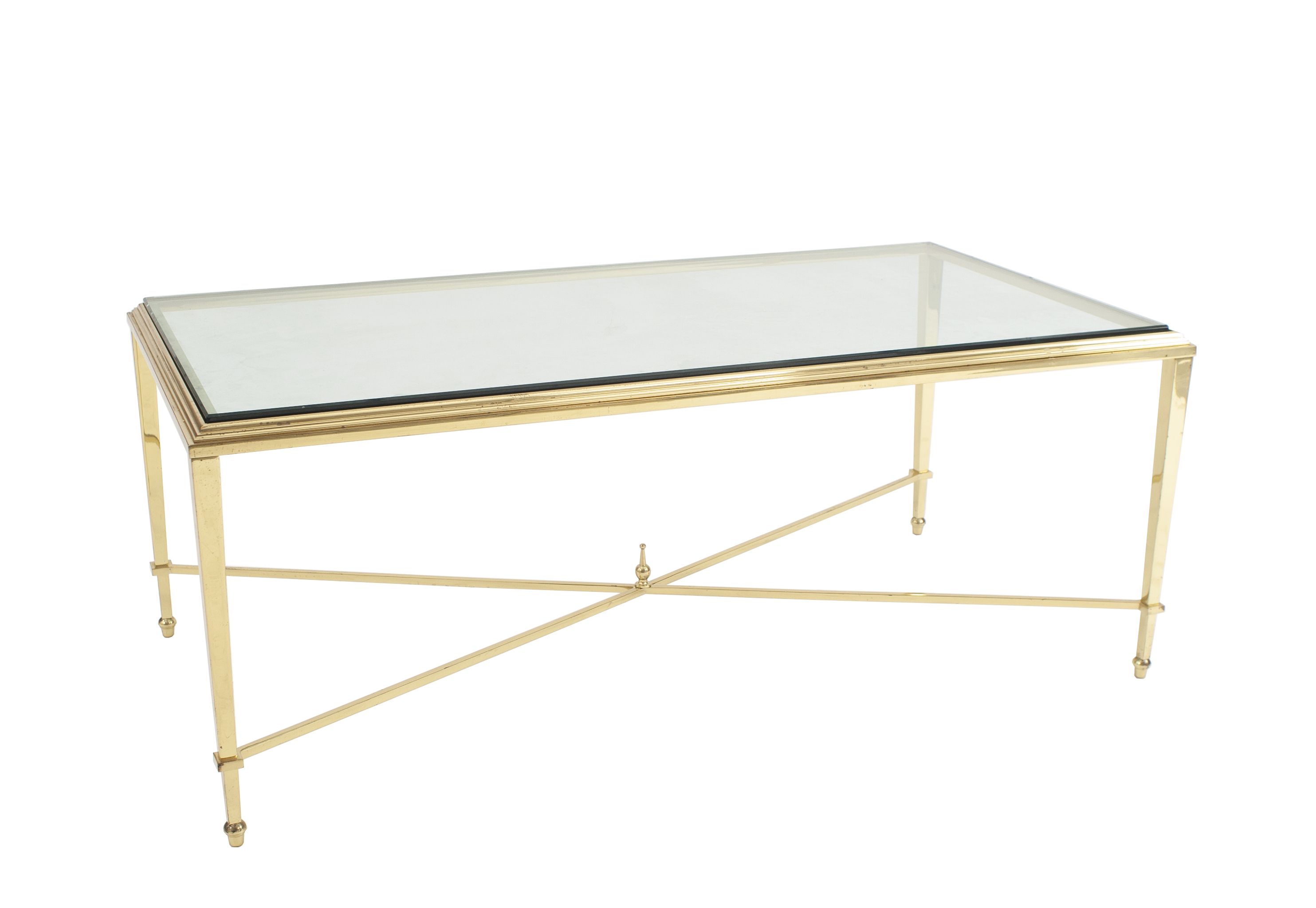 Well Known Contemporary Brass Rectangular Coffee Table With A Tiered Edge And Within Rectangular Coffee Tables With Brass Legs (View 6 of 20)