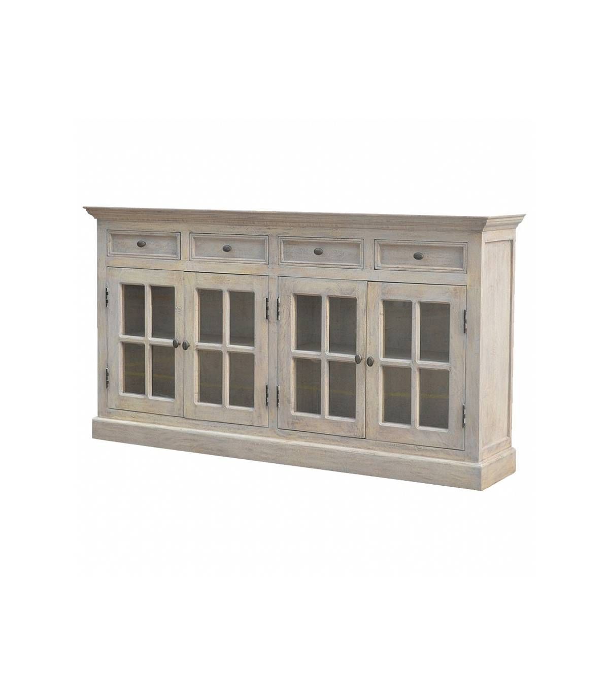 Well Known Mango Wood Furniture – 4 Door 4 Drawer Stone Acid Wash Glazed Sideb Within Mango Wood Grey 4 Drawer 4 Door Sideboards (View 13 of 20)