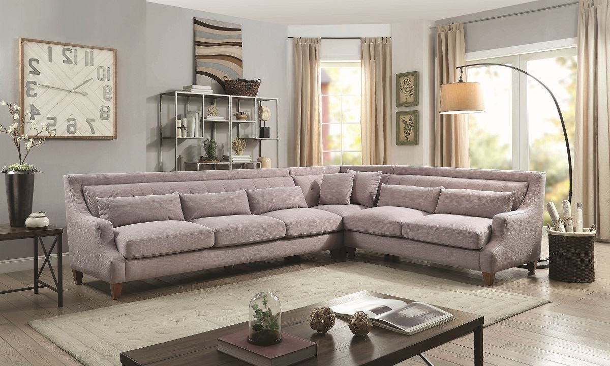 Widely Used Norfolk Grey 6 Piece Sectionals Inside Sutton Place 3 Piece Grey Sectional Sofa (View 14 of 20)