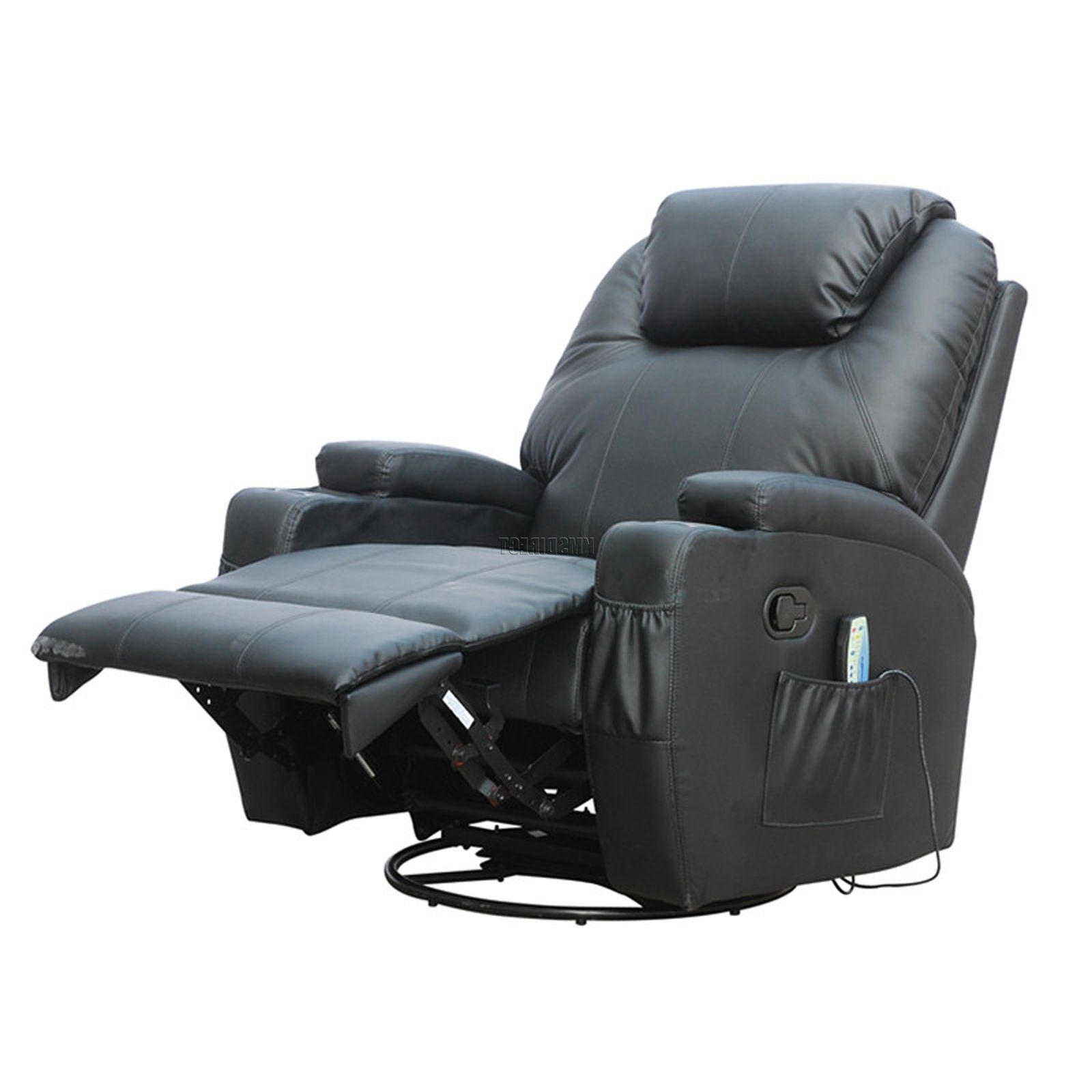 2018 Sofa Chair Recliner In Ex Demo Black Bonded Leather Massage Cinema Recliner Sofa Chair (View 1 of 20)