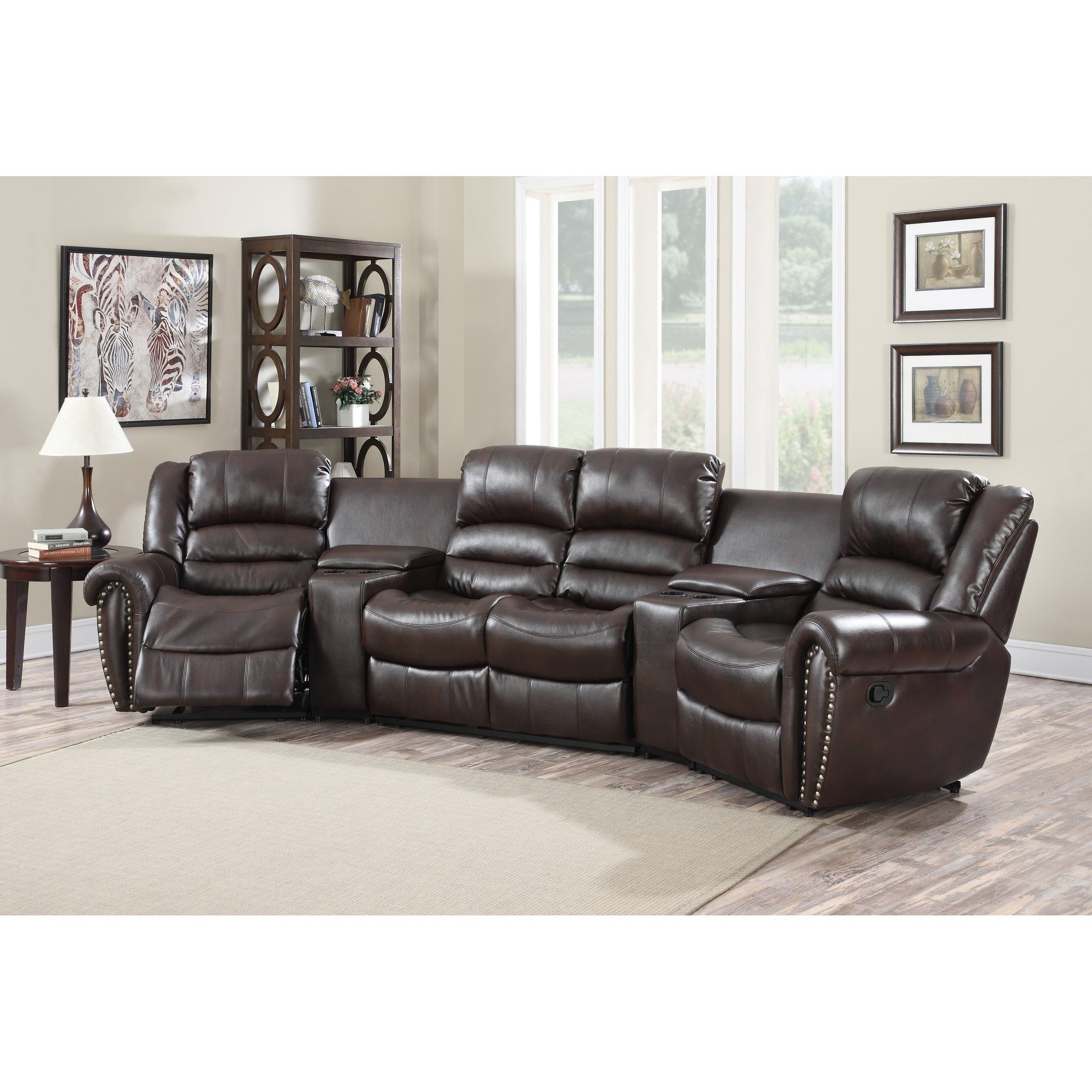 Abigail Ii Sofa Chairs Pertaining To Most Recently Released Shop Lyke Home Abigail Burgundy Leather Gel Movie Theater Recliner (View 18 of 20)