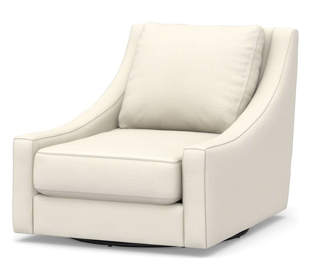Aidan Ii Swivel Accent Chairs With Best And Newest Aiden Upholstered Swivel Armchair, Polyester Wrapped Cushions (View 4 of 20)