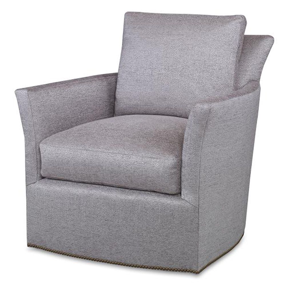 Bailey Roll Arm Skirted Swivel Gliders With Regard To Trendy Bailey Swivel Chair – Luxe Home Company (View 5 of 20)