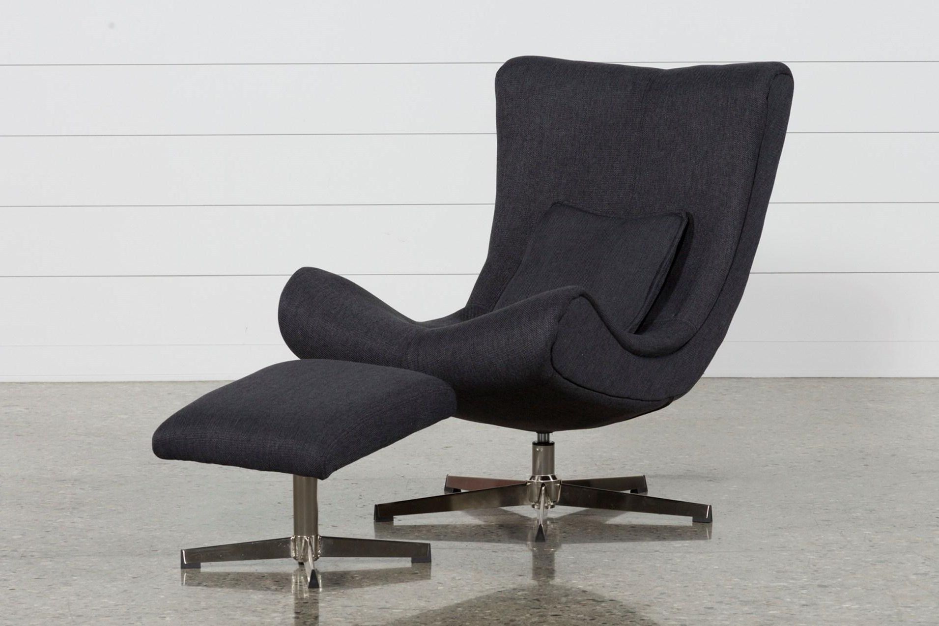 Current Amala Dark Grey Leather Reclining Swivel Chair Ott Living Spaces Inside Amala White Leather Reclining Swivel Chairs (View 5 of 20)