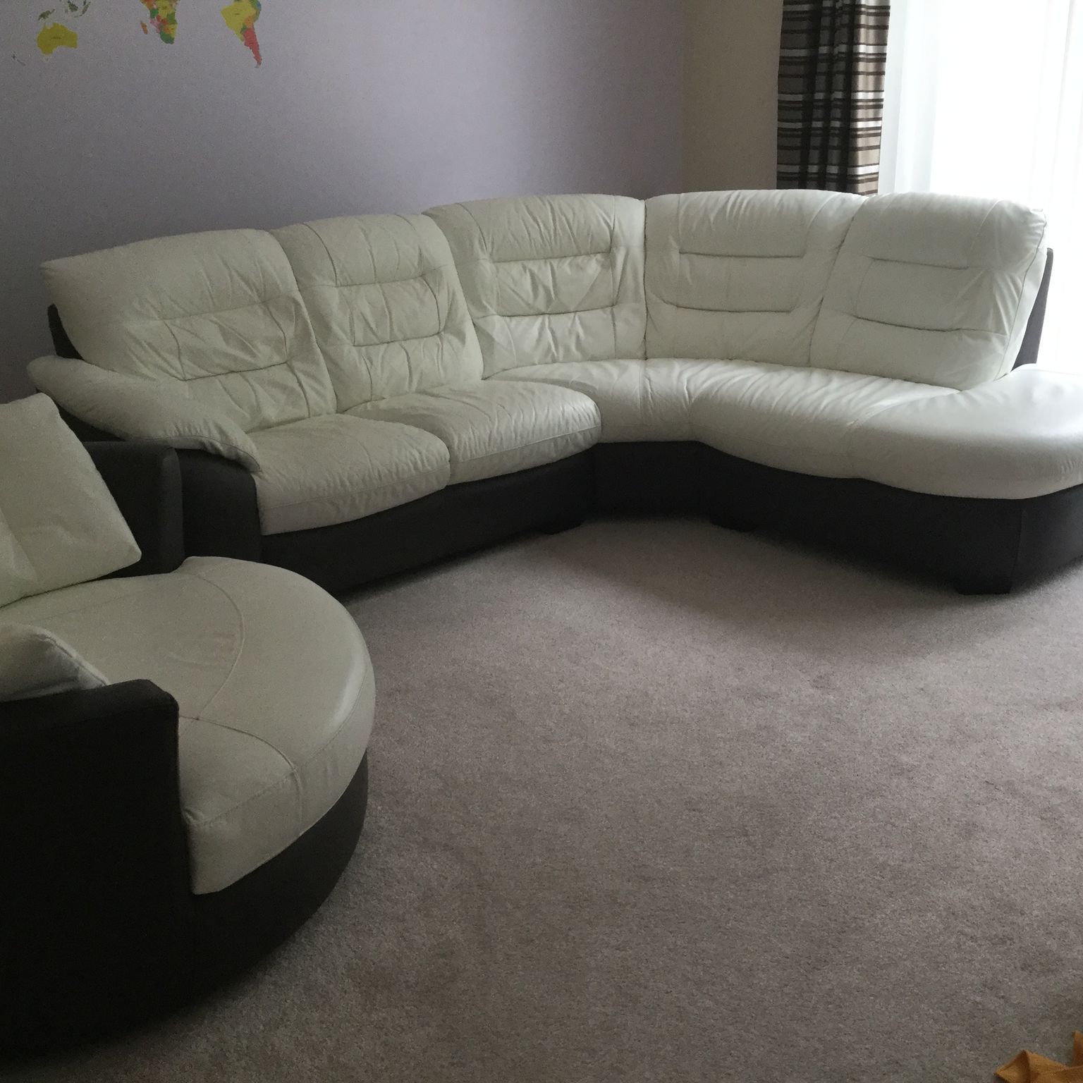 Current Corner Sofa And Swivel Chairs With Regard To Used Dfs Leather Corner Sofa And Swivel Chair In G61 Milngavie For (View 18 of 20)