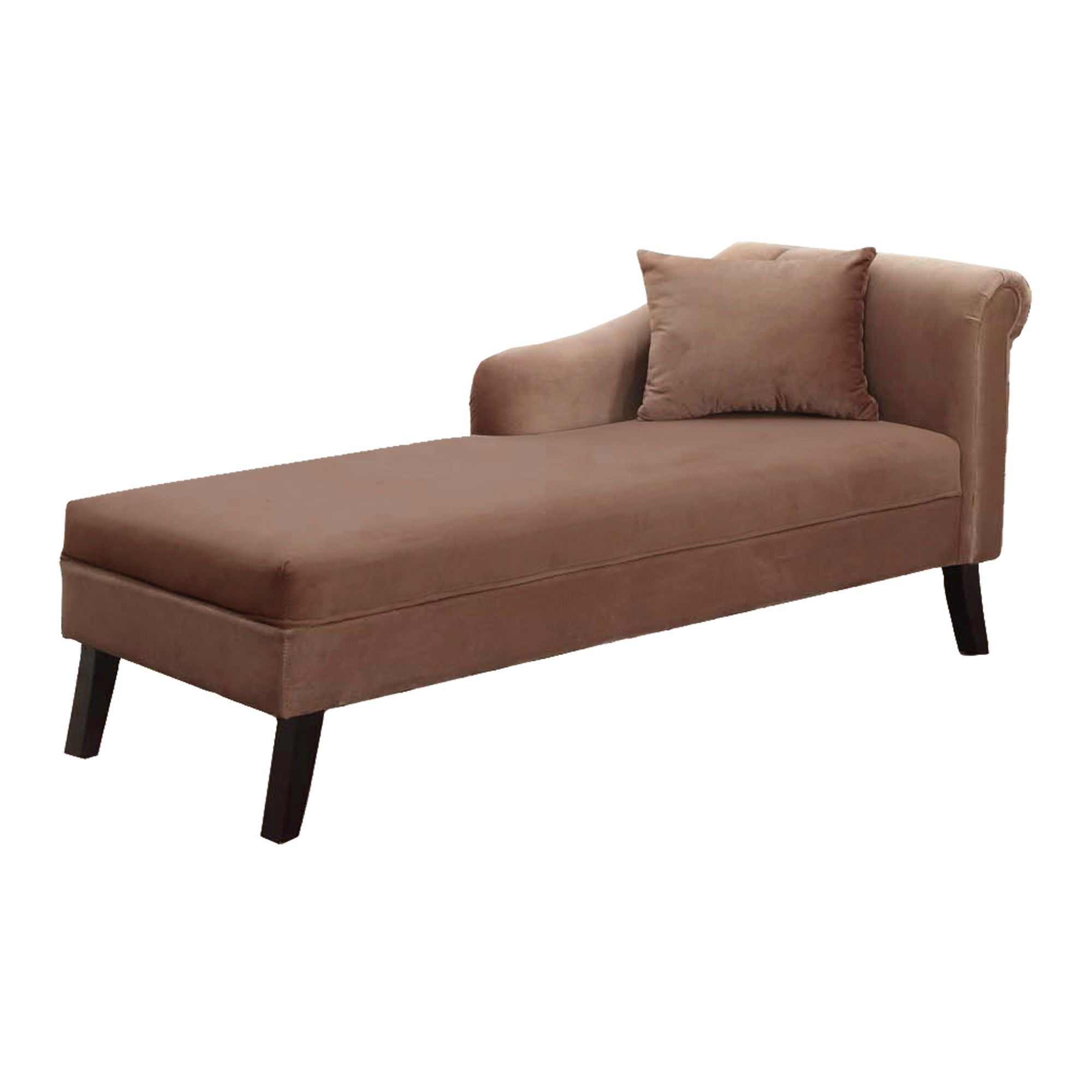 Current Patterson Brown Velvet One Arm Pillow Back Chaise (View 9 of 20)