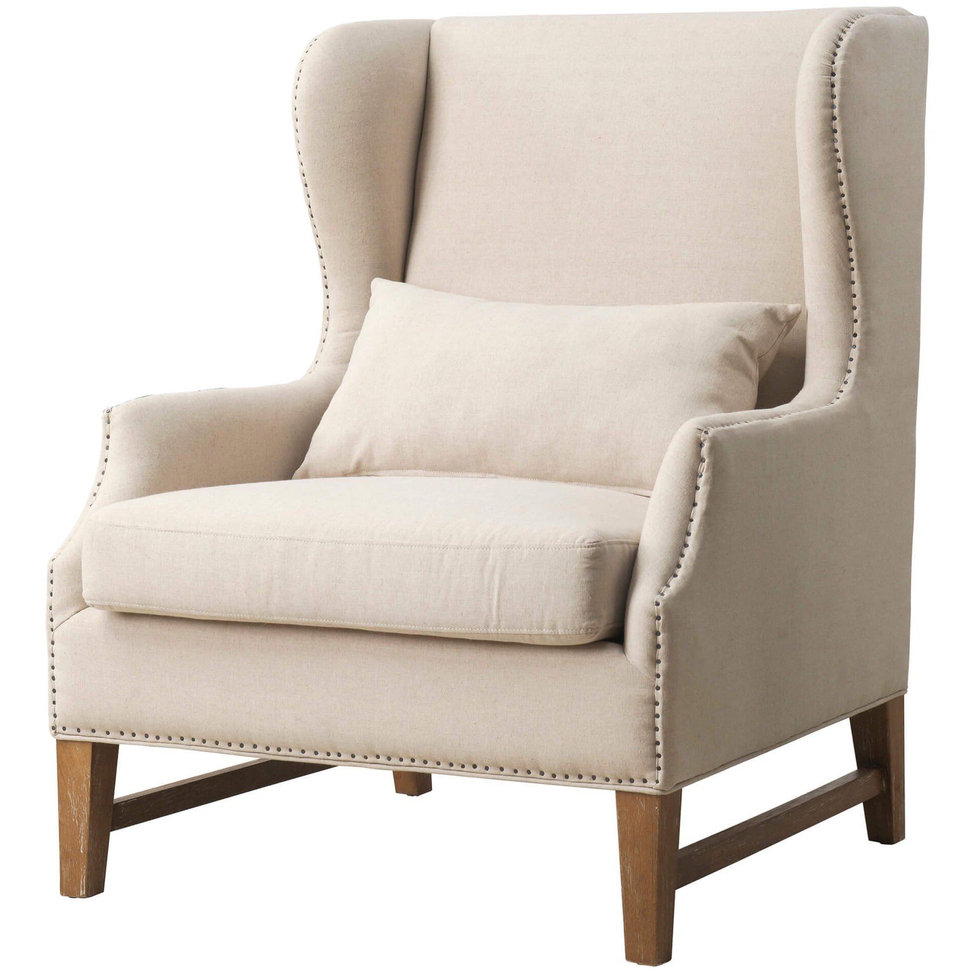 Devon Wing Chair, Beige – Chairs – Furniture (View 11 of 20)