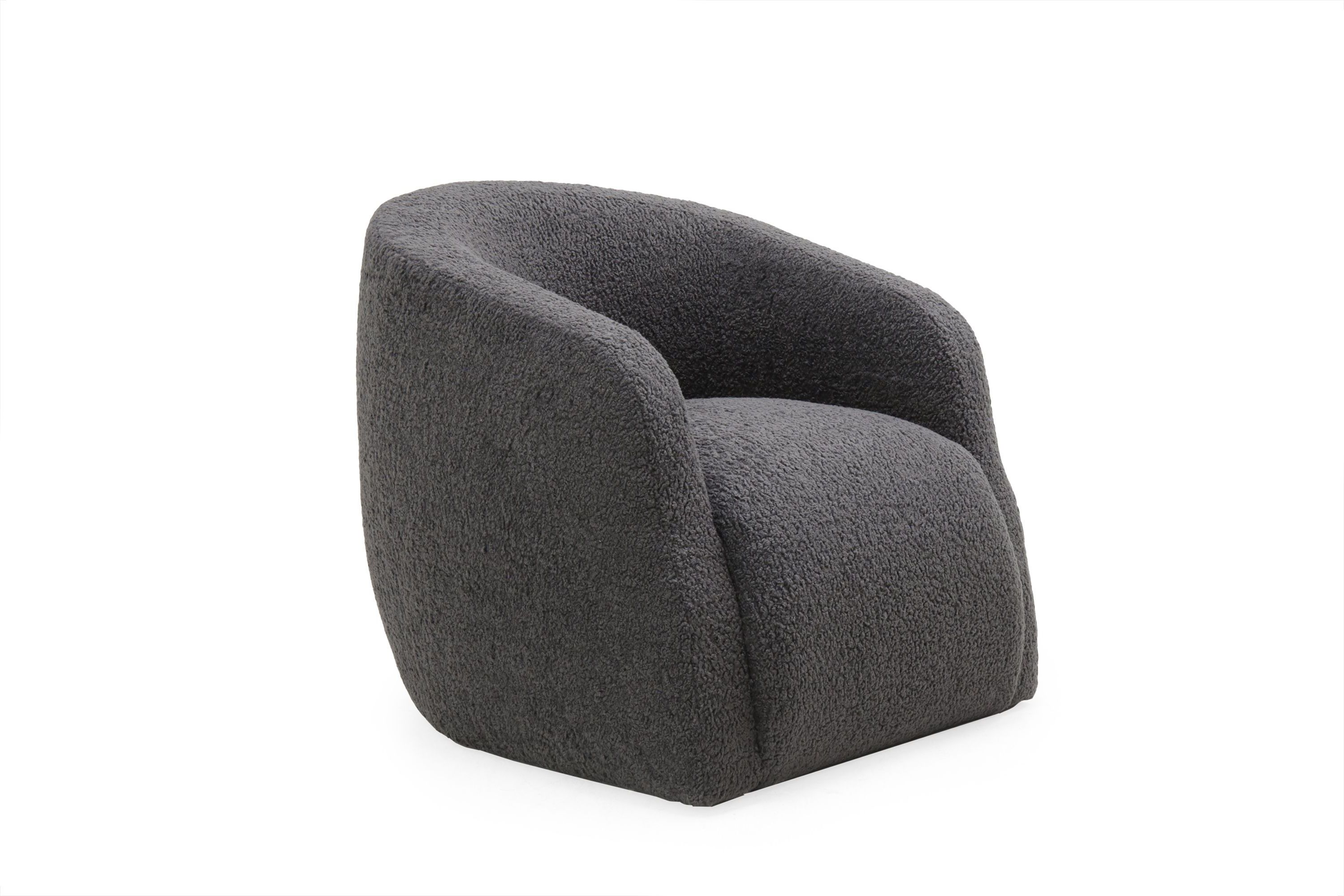 Famous Verellen Theo Swivel Club Chair In Aires Charcoal (View 9 of 20)
