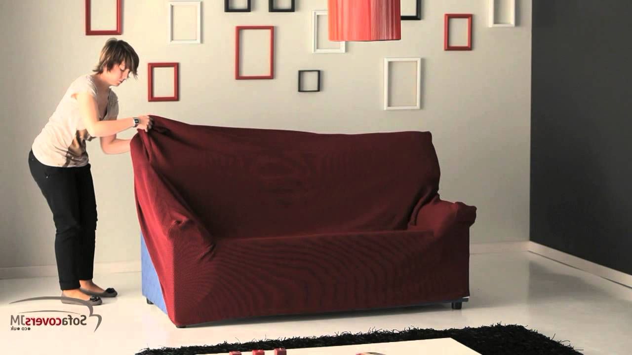 How To Install A Elastic Sofa Cover – Youtube With Favorite Covers For Sofas And Chairs (View 16 of 20)