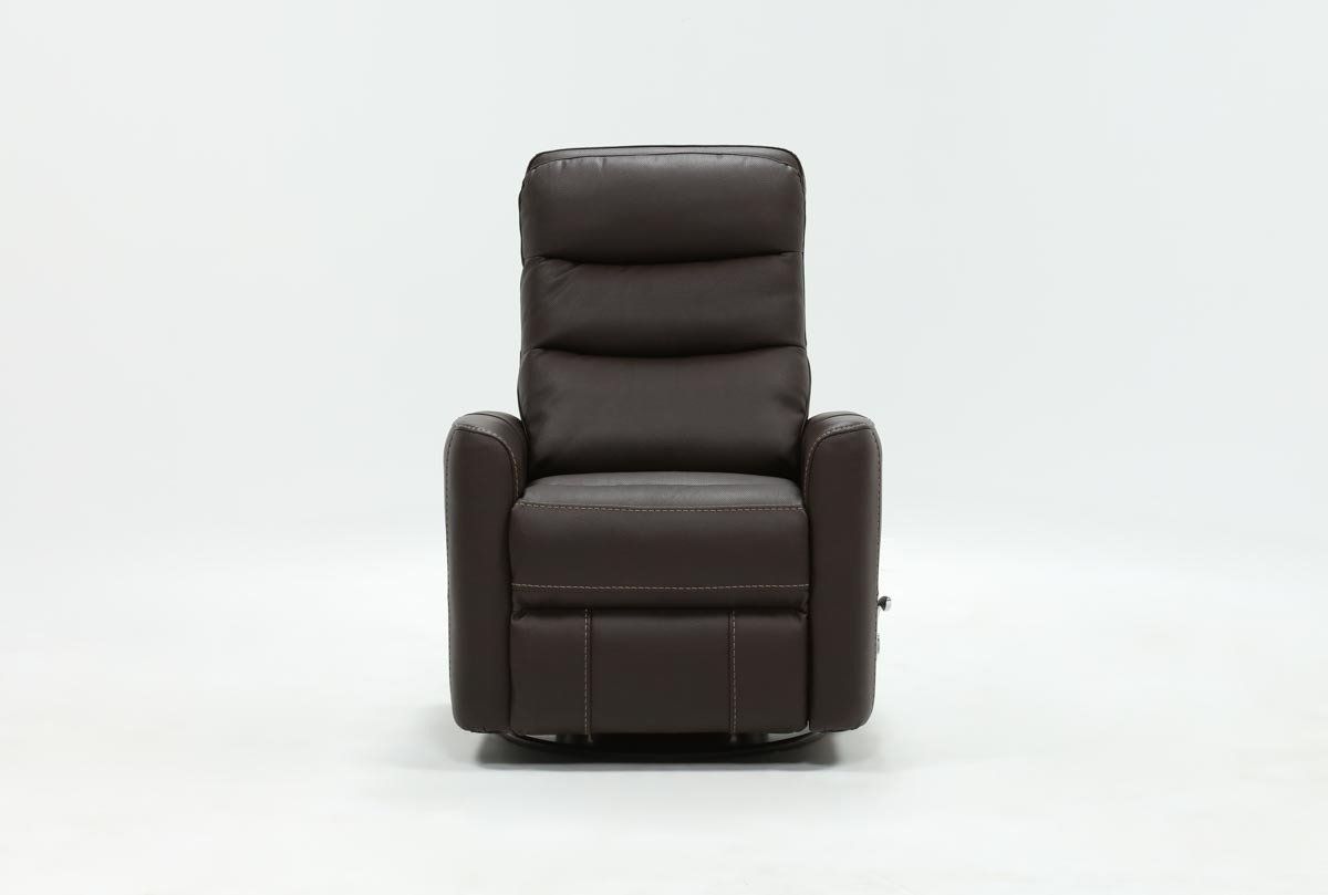 Living Spaces Intended For Most Popular Hercules Chocolate Swivel Glider Recliners (View 3 of 20)