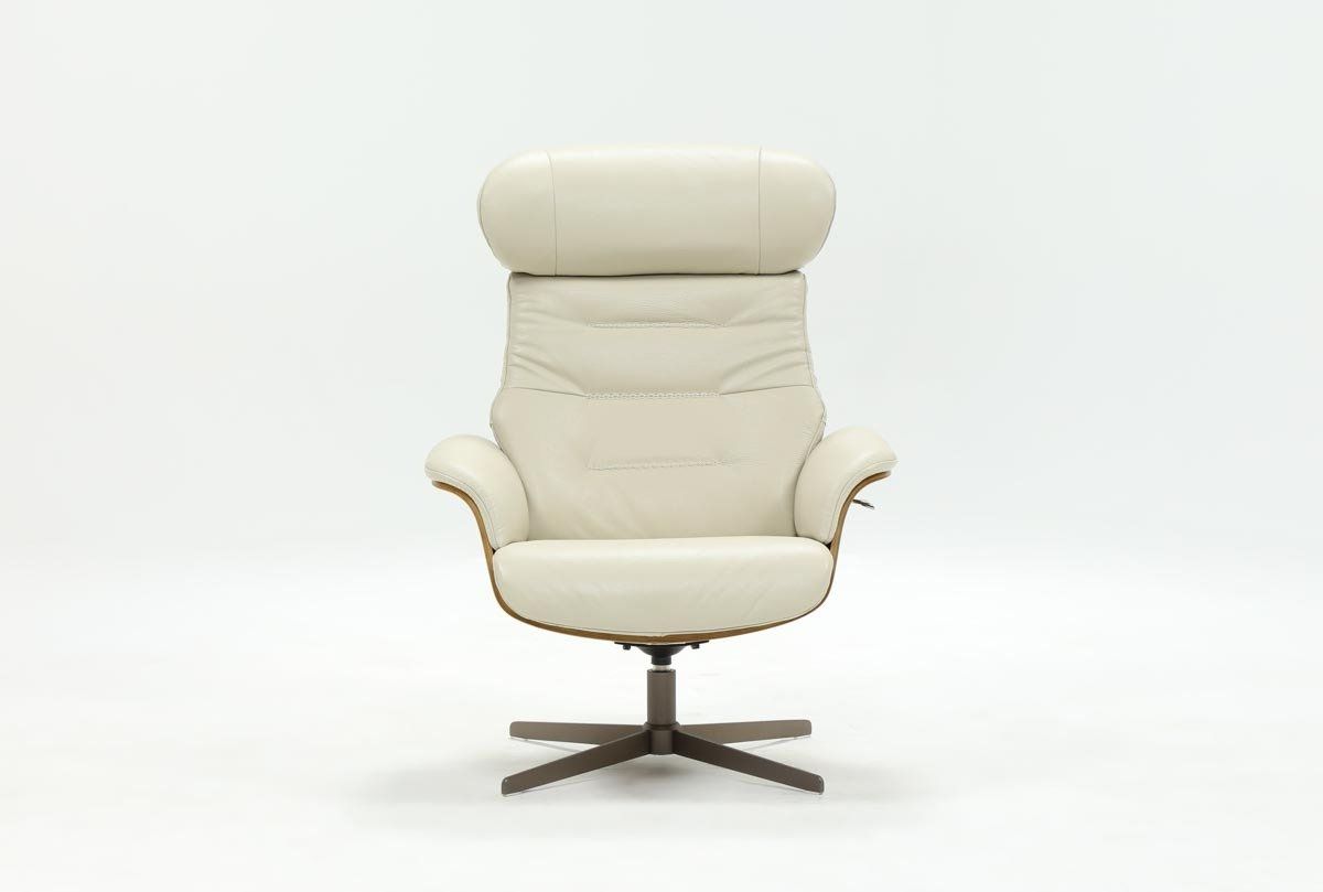 Living Spaces With Regard To Famous Amala White Leather Reclining Swivel Chairs (View 1 of 20)