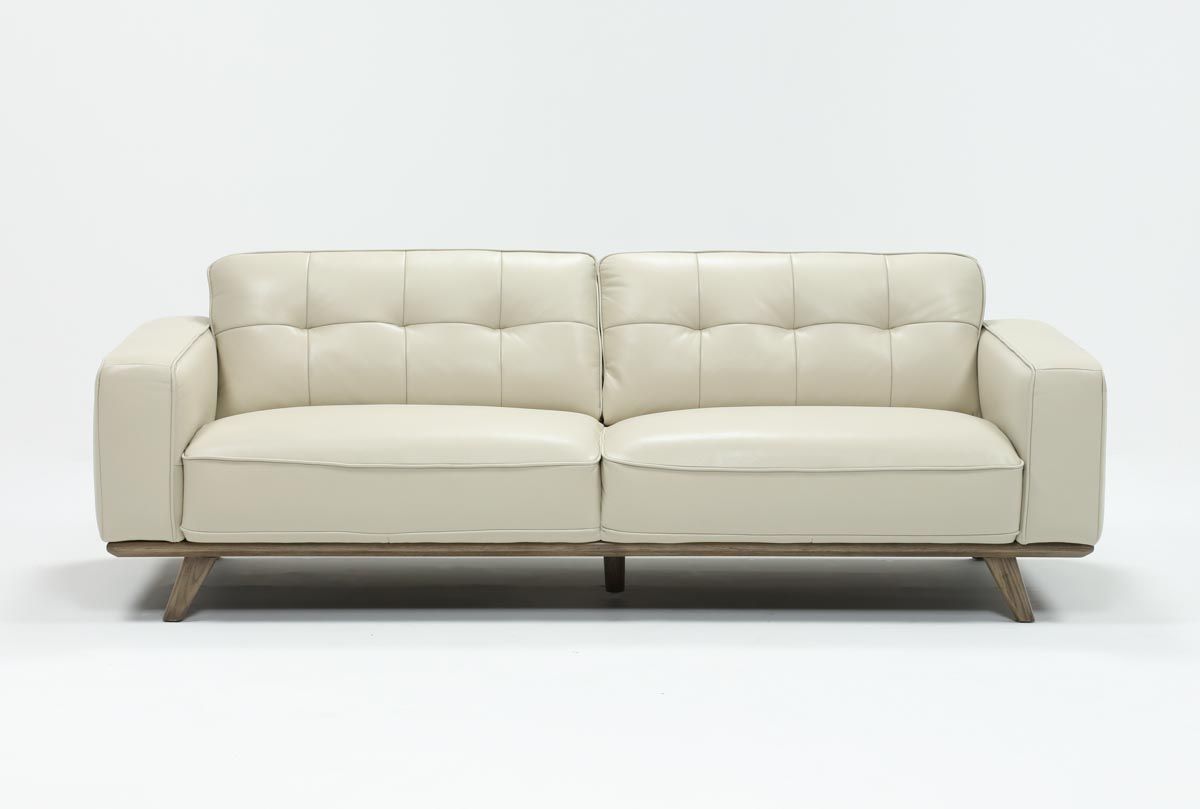 Living Spaces Within Famous Caressa Leather Dove Grey Sofa Chairs (View 1 of 20)