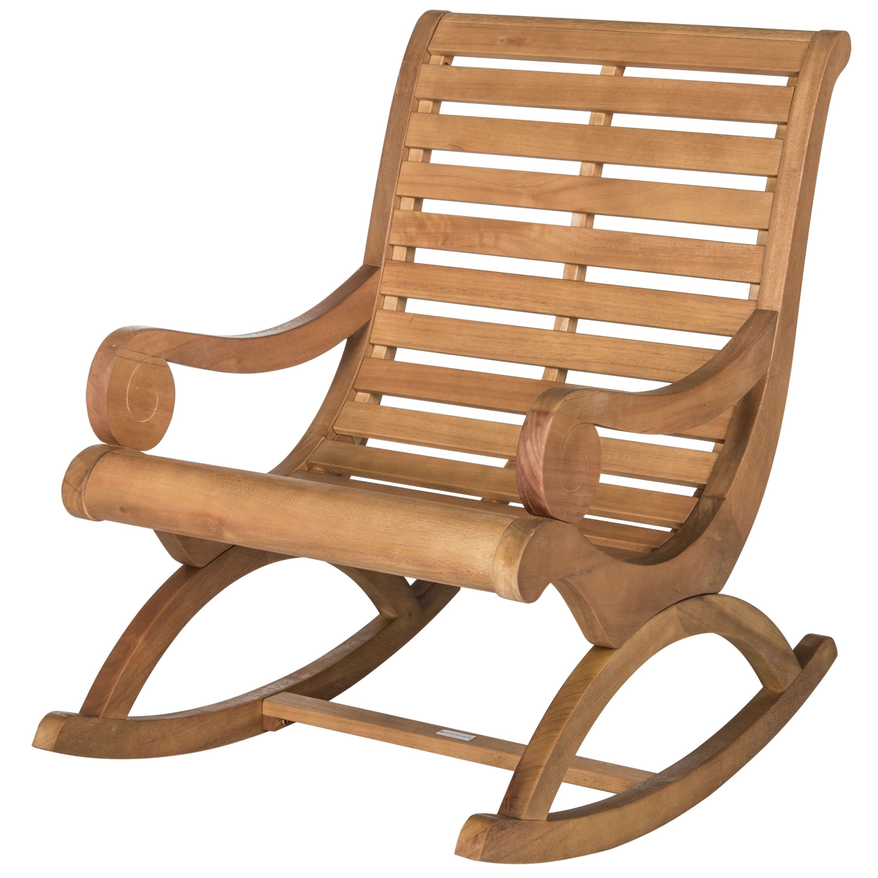 Most Current Safavieh Outdoor Living Sonora Teak Brown Rocking Chair – Overstock Inside Quinn Teak Sofa Chairs (View 18 of 20)