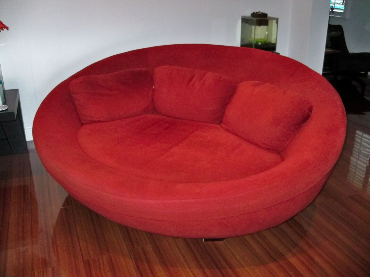 Most Recently Released Large Red Cellini Ufo Sofa Oval Round Cloth Couch Loveseat Chair With Circle Sofa Chairs (View 20 of 20)