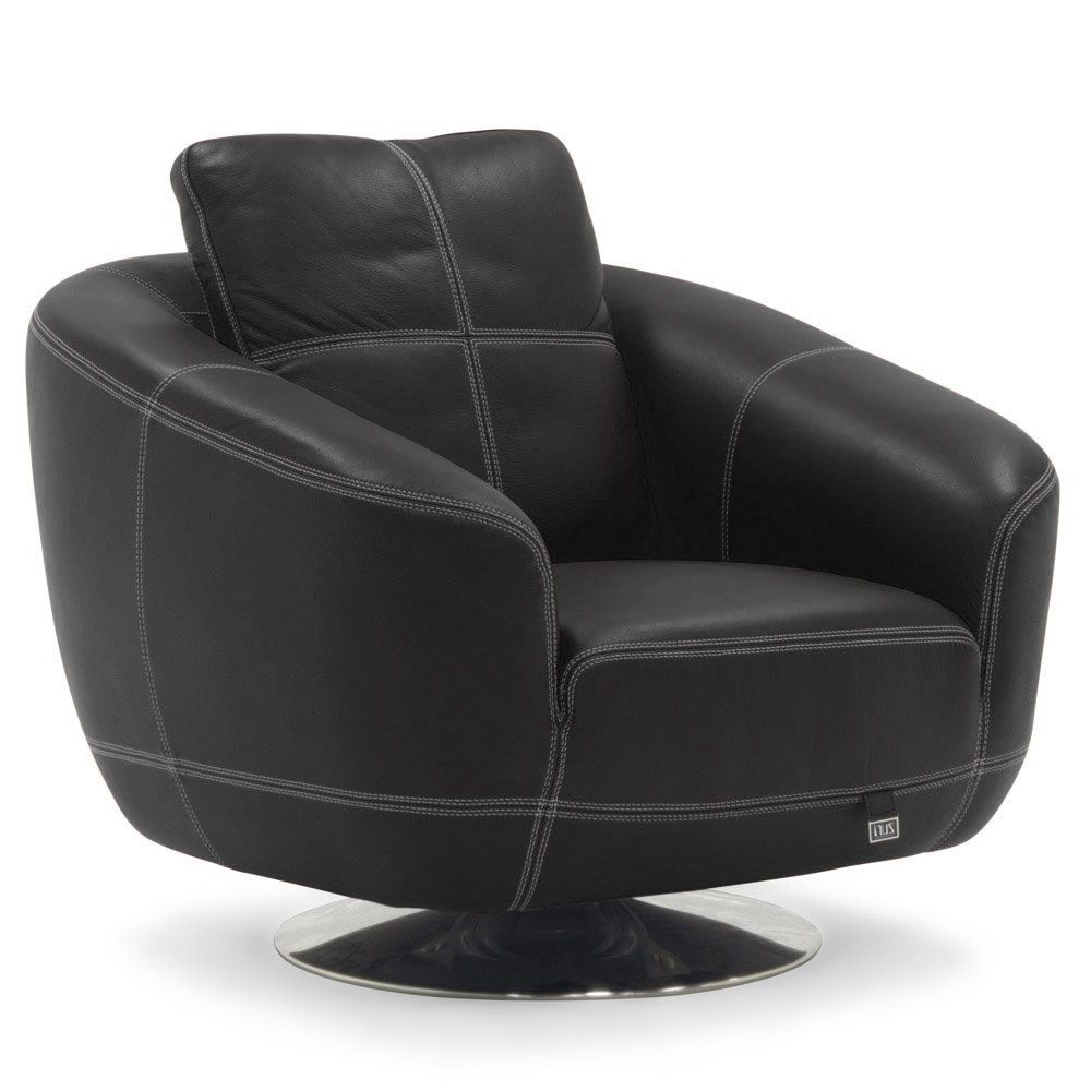 Zuri Furniture Inside Leather Black Swivel Chairs (View 8 of 20)