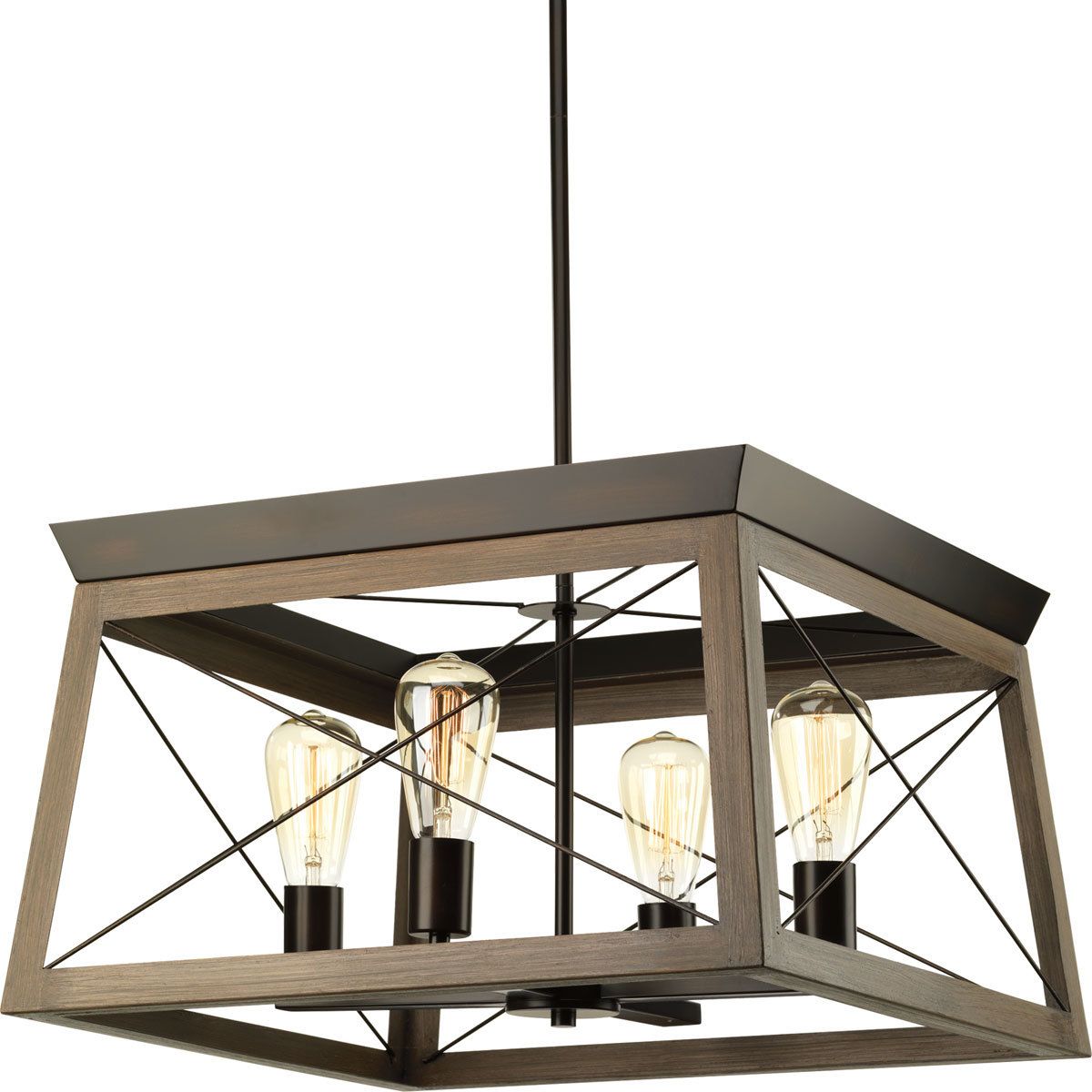 2019 Laurel Foundry Modern Farmhouse Delon 4 Light Square/rectangle Chandelier Pertaining To Delon 4 Light Square Chandeliers (View 2 of 20)