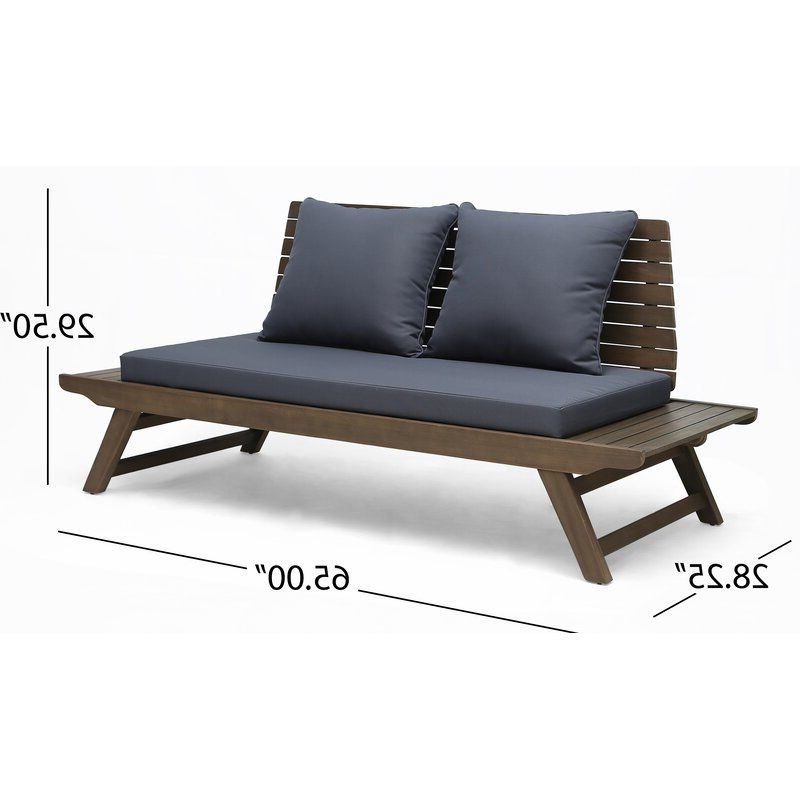 Bullock Outdoor Wooden Loveseats With Cushions Pertaining To Well Known Bullock Outdoor Wooden Loveseat With Cushions (Photo 1 of 20)