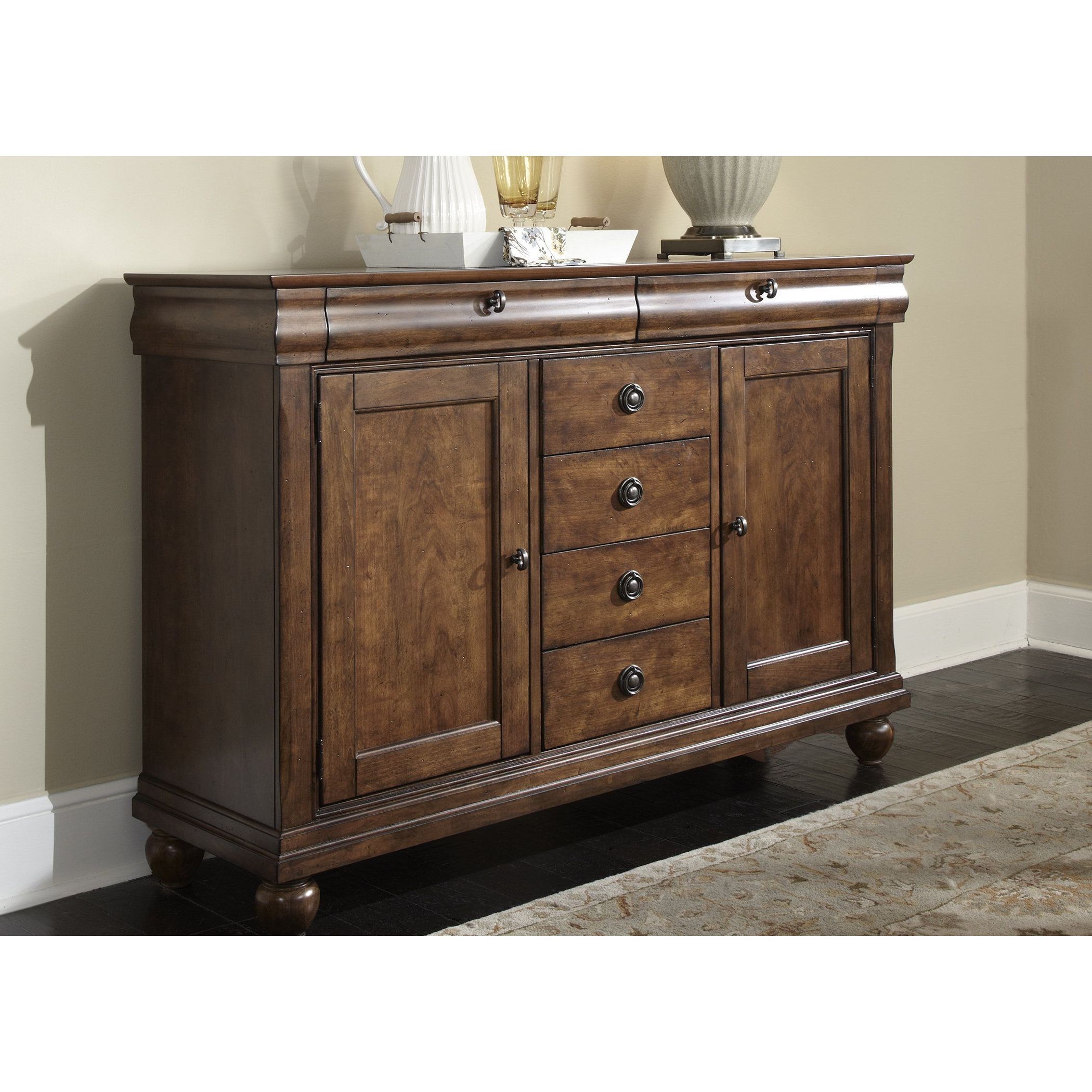 Chalus Sideboards Throughout Most Recently Released Liberty Rustic Tradition Cherry Server, Brown (View 7 of 20)