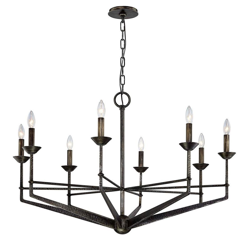 Current Troy Lighting Glasgow 8 Light Chandelier – Pompei Silver With Regard To Giverny 9 Light Candle Style Chandeliers (View 18 of 20)