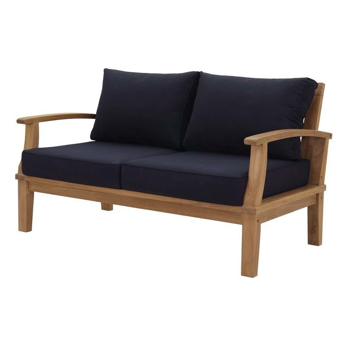 Elaina Teak Loveseat With Cushions Throughout Well Known Summerton Teak Loveseats With Cushions (View 12 of 20)