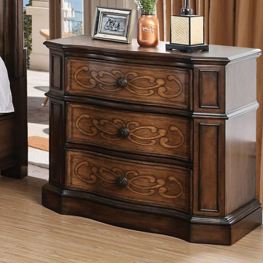 Emmaline Cm7831 Bedroom Collection In Warm Chestnut Intended For Most Popular Emmaline Sideboards (View 15 of 20)
